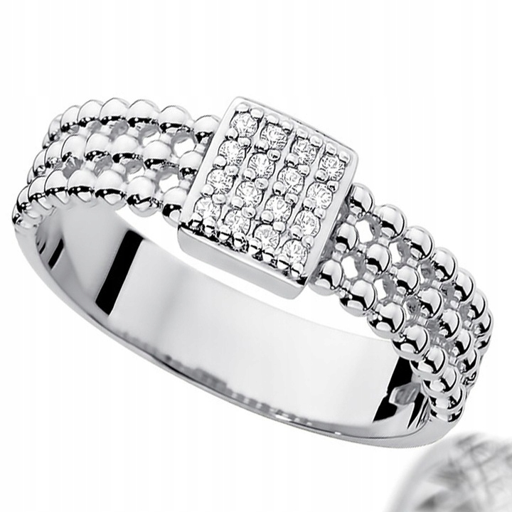 

Pierścionek Z Białego Złota Z Brylantami 0,08ct