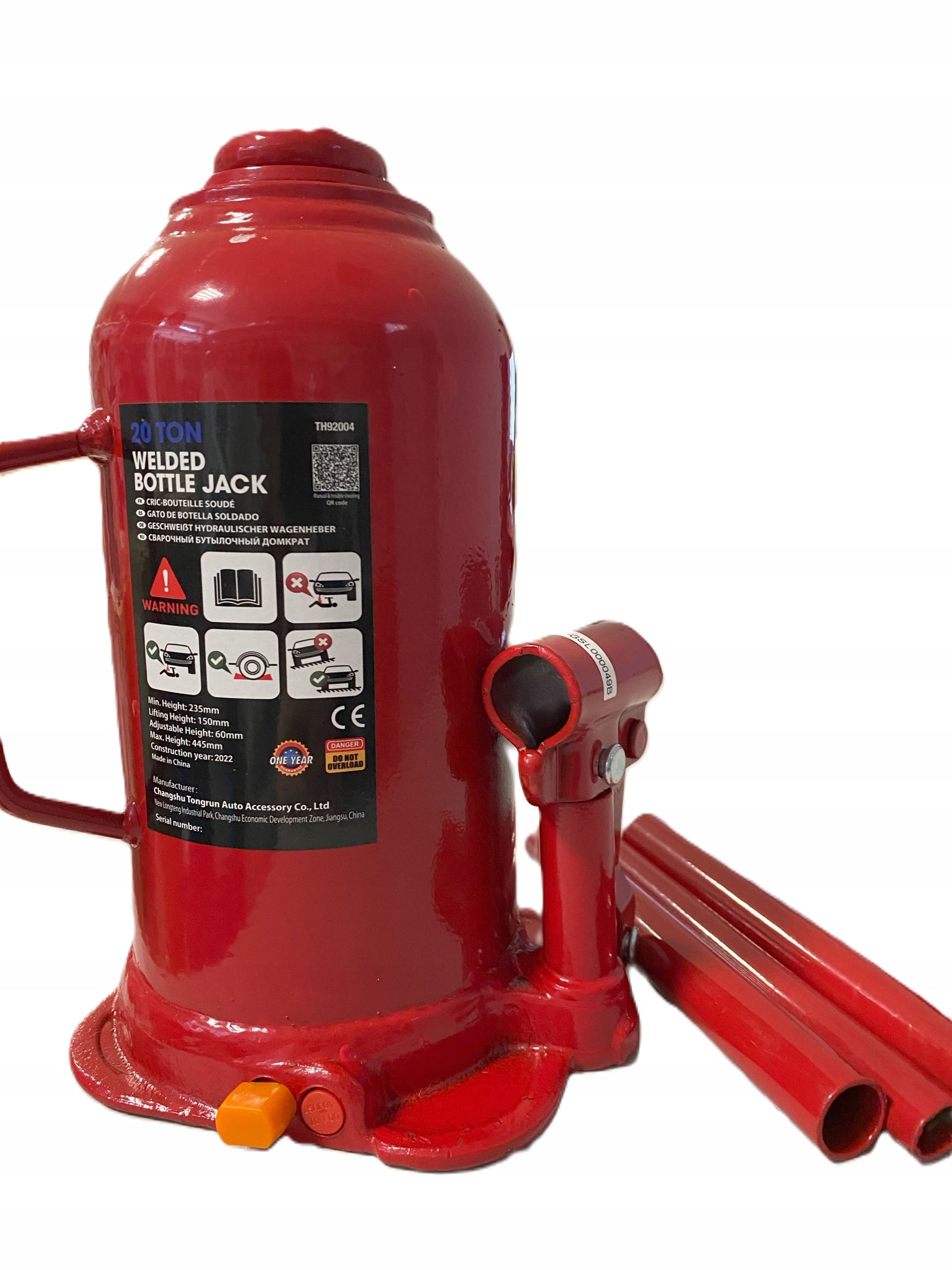 Podnośnik Butelkowy 20 000KG AIRPRESS 72149-1(czerwony)