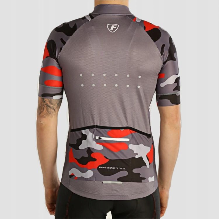 Fdx Camo 2 Half Sleeve Cycling Jersey Szara Rozmiar M