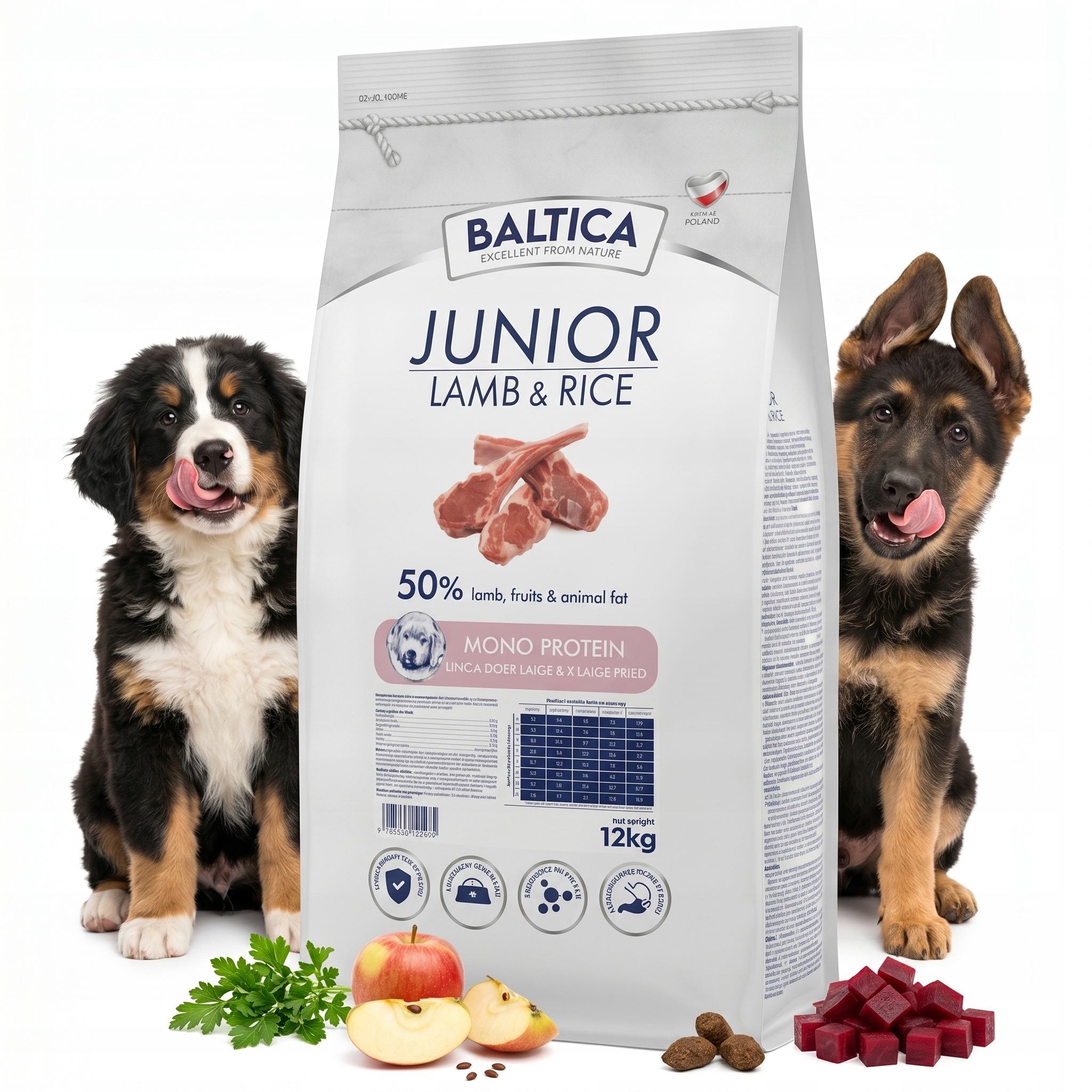 Baltica Junior Lamb & Rice Jagnięcina Z Ryżem 12kg Szczenięta Duże Rasy