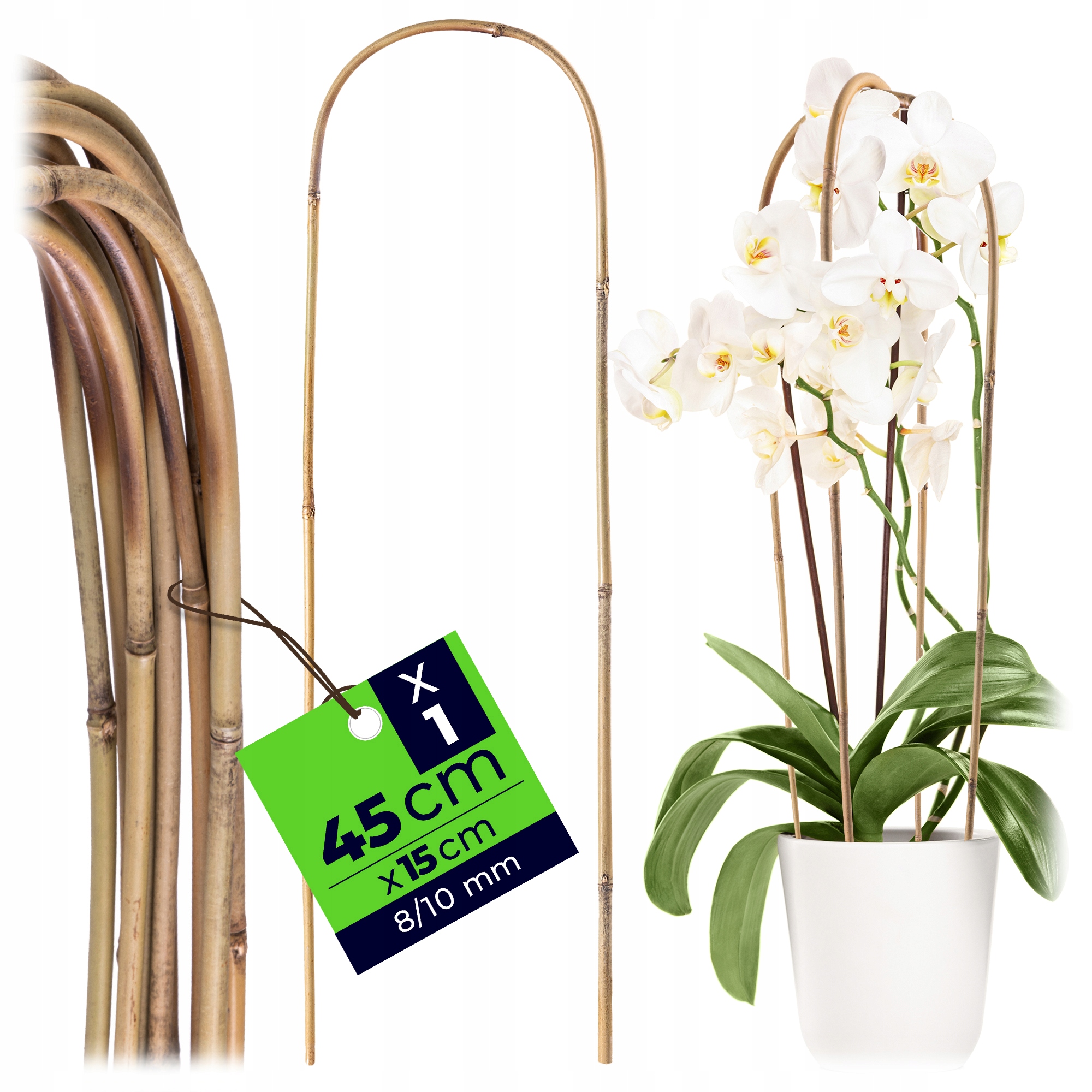 1 SZT PODPORA DO ROŚLIN BAMBUSOWA 45cm ŁUK KWIATÓW PNĄCZY PODPÓRKA PAŁĄK