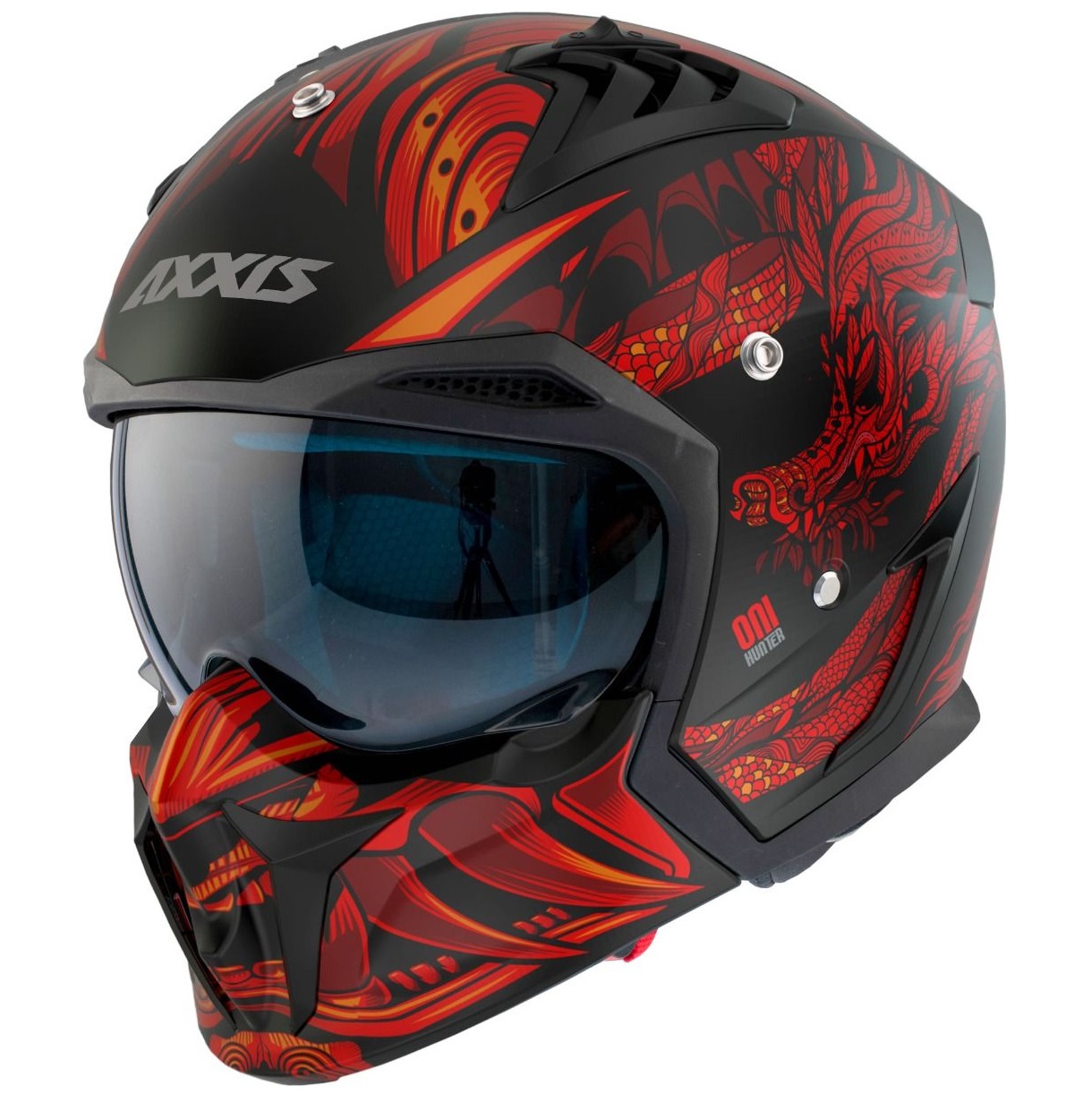 Kask skuter, motocykl Axxis HUNTER ONI RED L