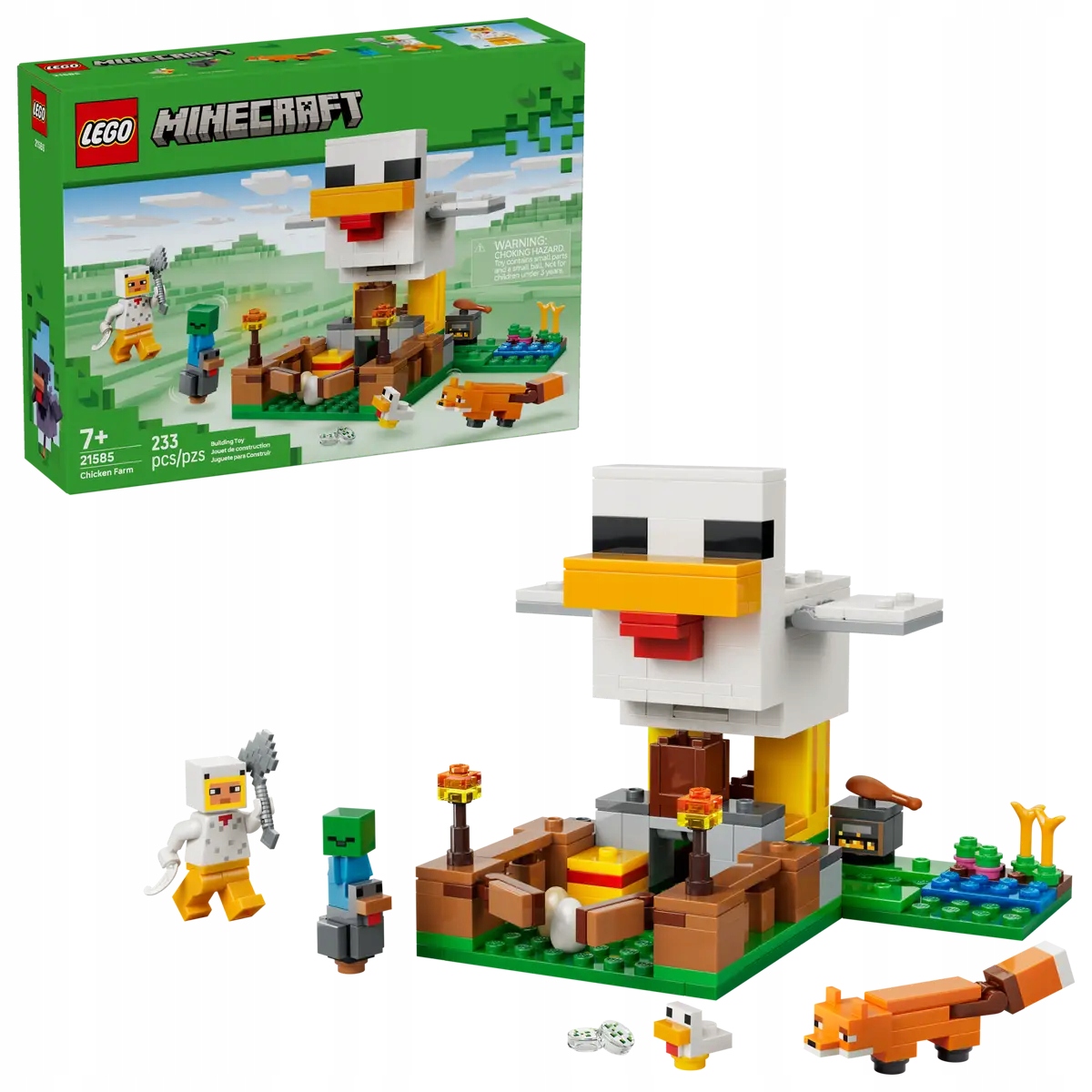 Lego Minecraft Farma kuřat 21585 liška zombie kurník farma ohrada stavebnice