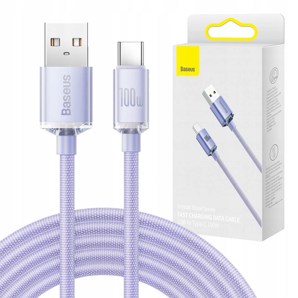 

Kabel Przewód Usb Do Usb-c Baseus Crystal 100W 2M