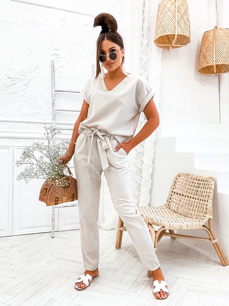 Komplet Halenka A Kalhoty 751 Béžová S (36)