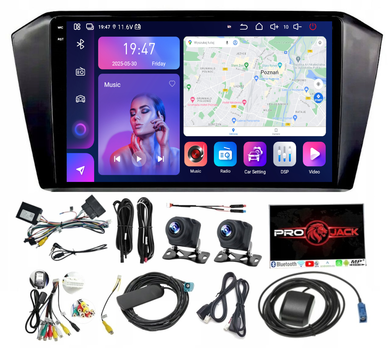 Rádio Navigace Carplay Gps Android Vw Passat B8 2014-22 256GB Sim