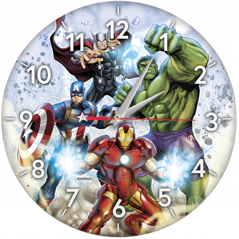 

Zegar Ścienny Matowy Avengers Wielobarwny