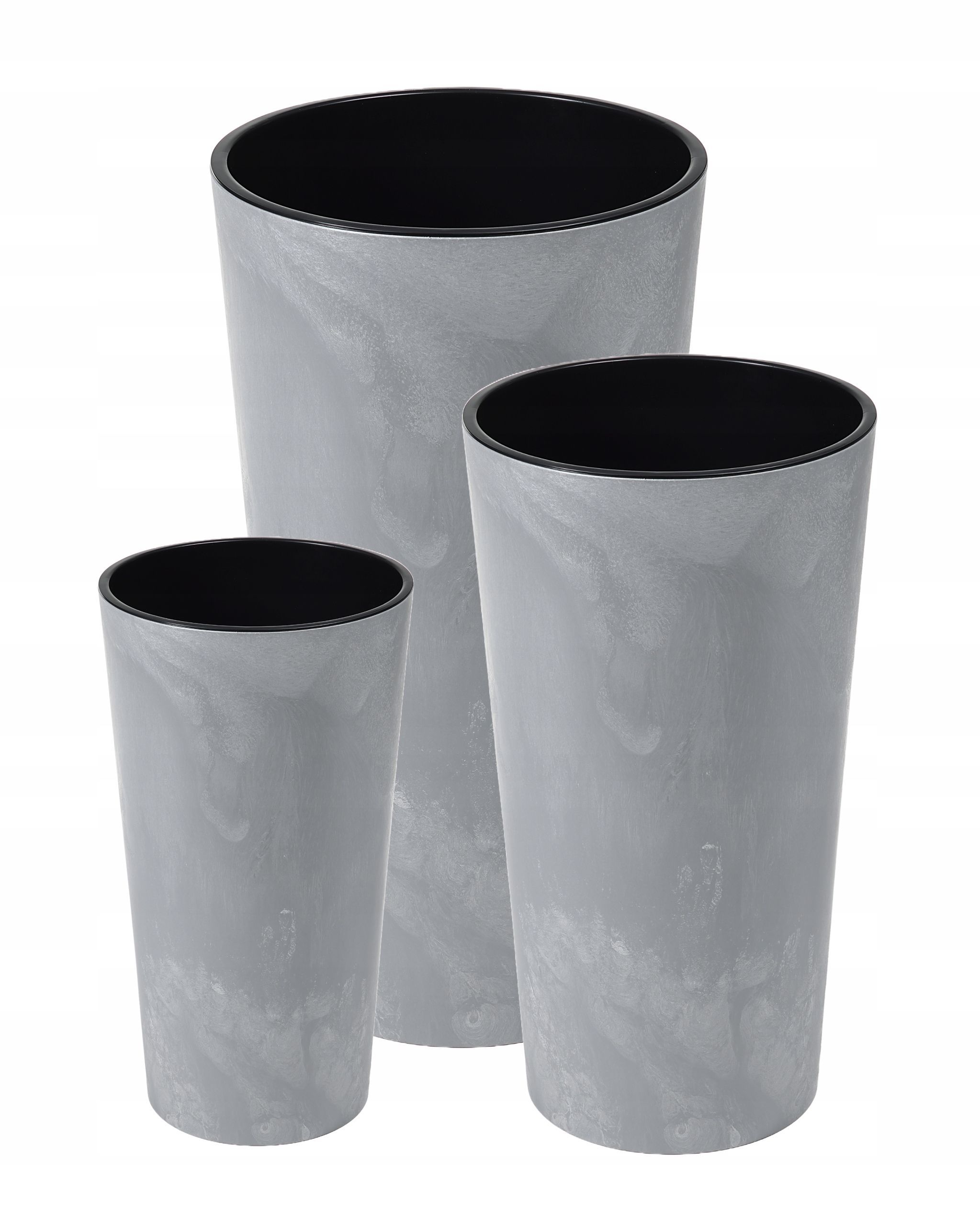 Zestaw 3 Wysokich Donic Lilia śr. 19cm/25cm/30cm Szary Beton imitacja