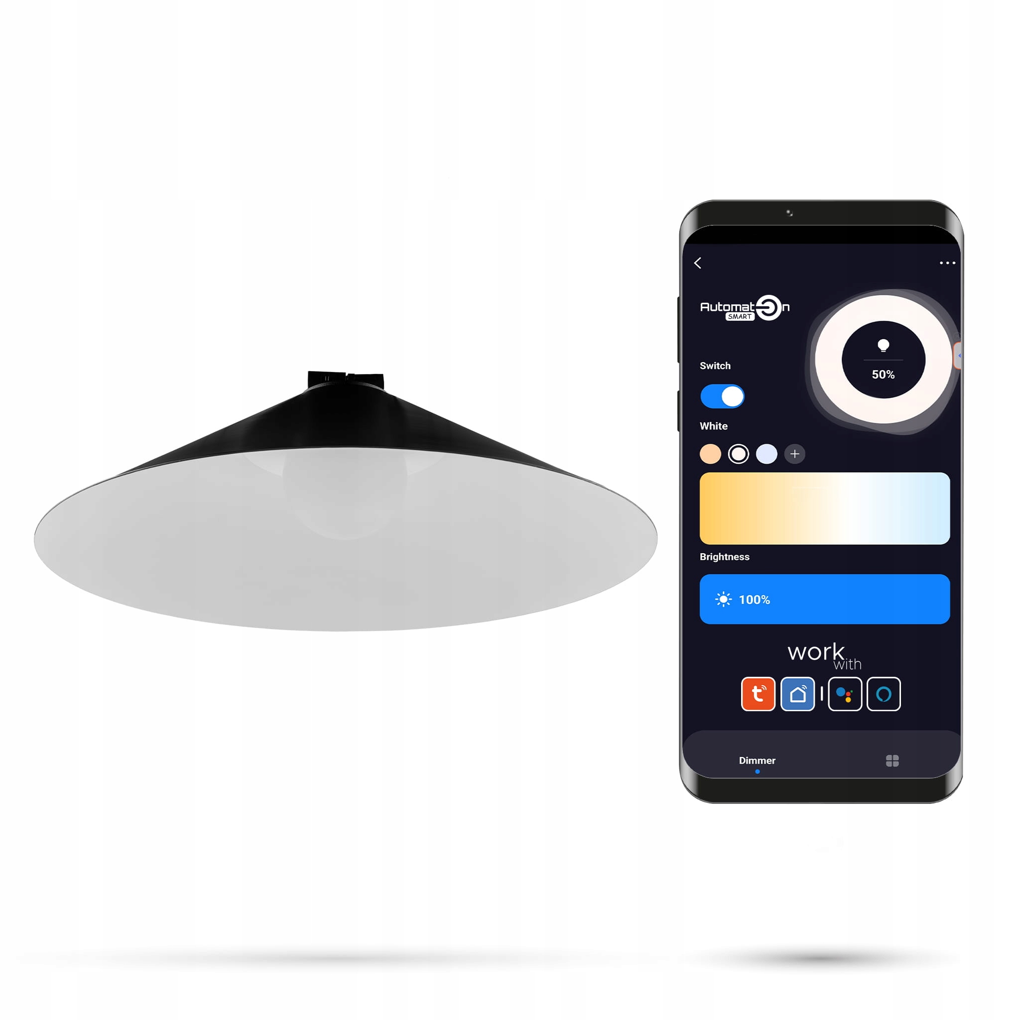 Lampa Zigbee Tuya kužeľ 18W D330 pre lišty FiberFLEX 48VDC 3000-6000K