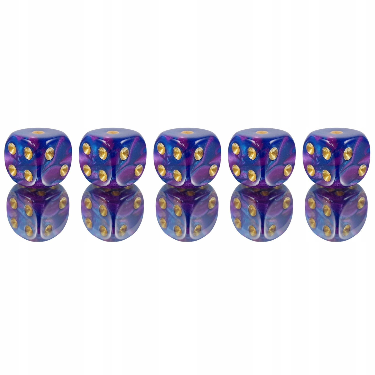 ZESTAW 5 KOSTEK K6 RPG GWIEZDNY MEDALION KOŚĆ SZEŚCIOŚCIENNA 1,6 CM