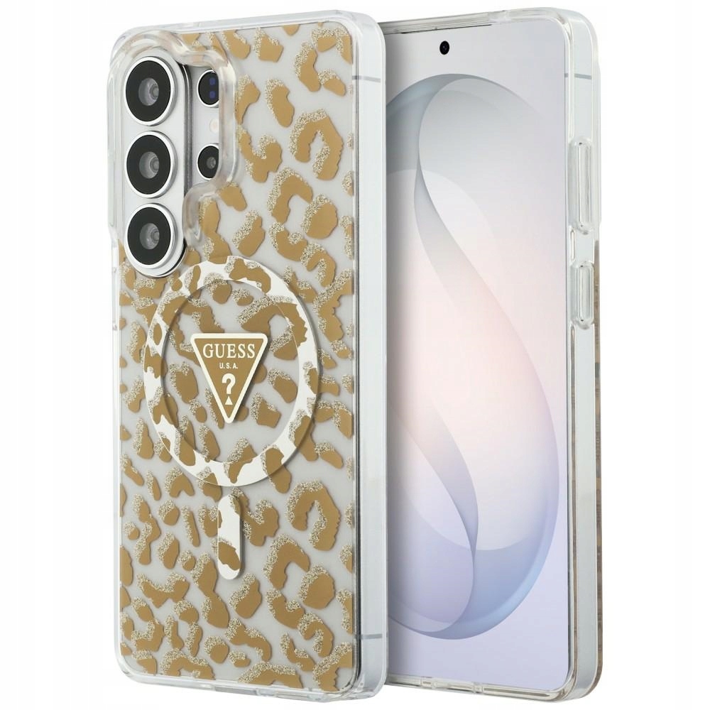 Pouzdro Pro Samsung Galaxy S26 Ultra Guess IML Leopard Print Triangle Magsafe