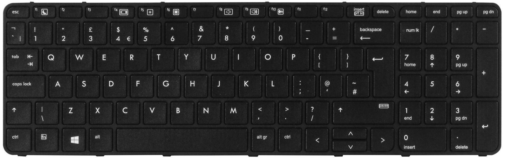 Hp 841136-031 831021-031 Qwerty Uk ProBook 650 G1
