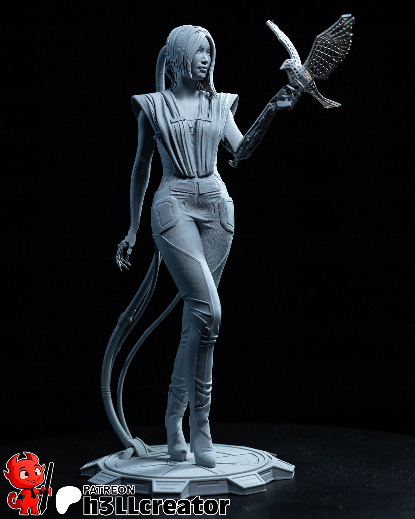 Figurka Songbird Cyberpunk 2077 H3ll Creator 3D tisk 14K Dárek