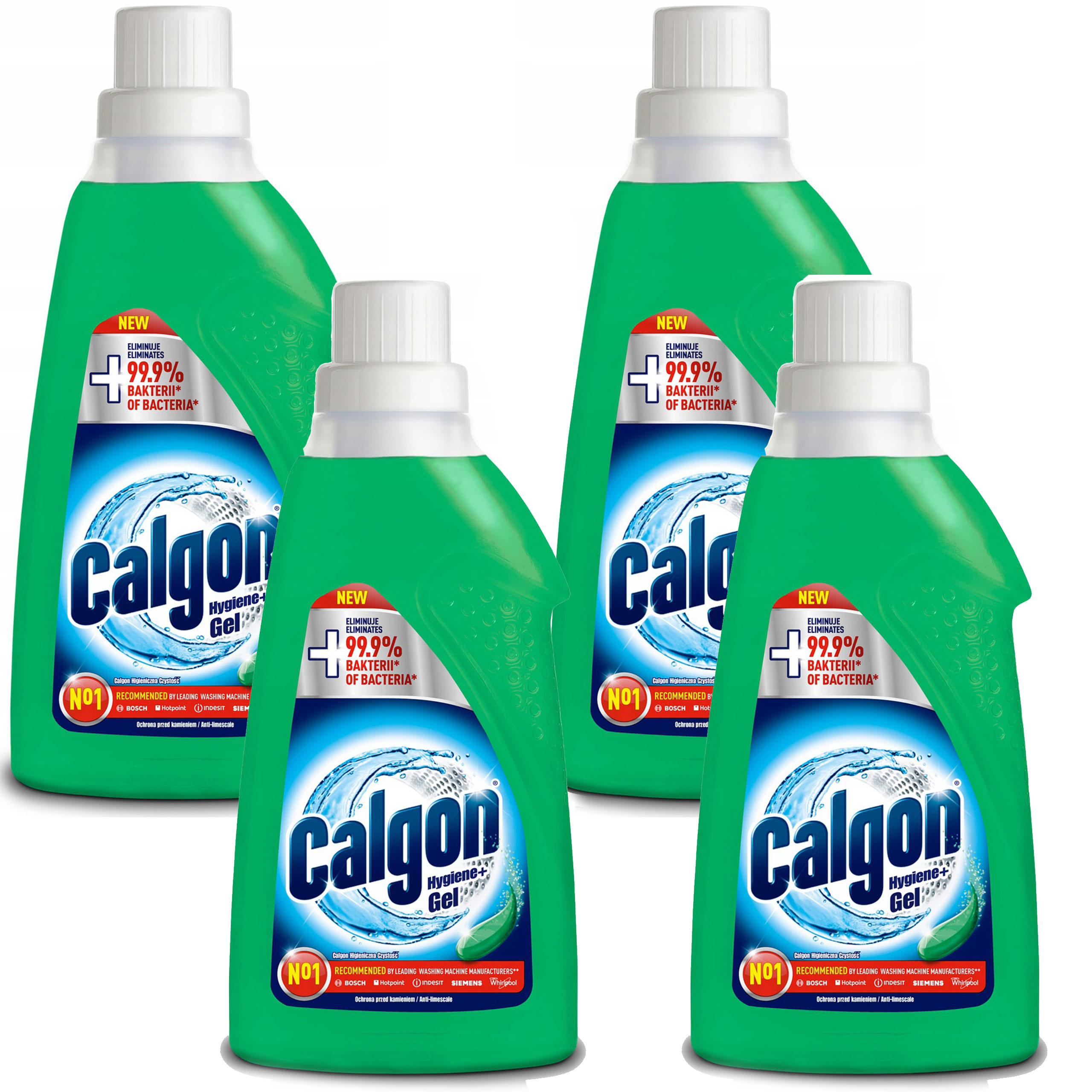 4x Calgon Hygiene+ Gel do pračky odvápňovač Antibakteriální 4x750 ml sada