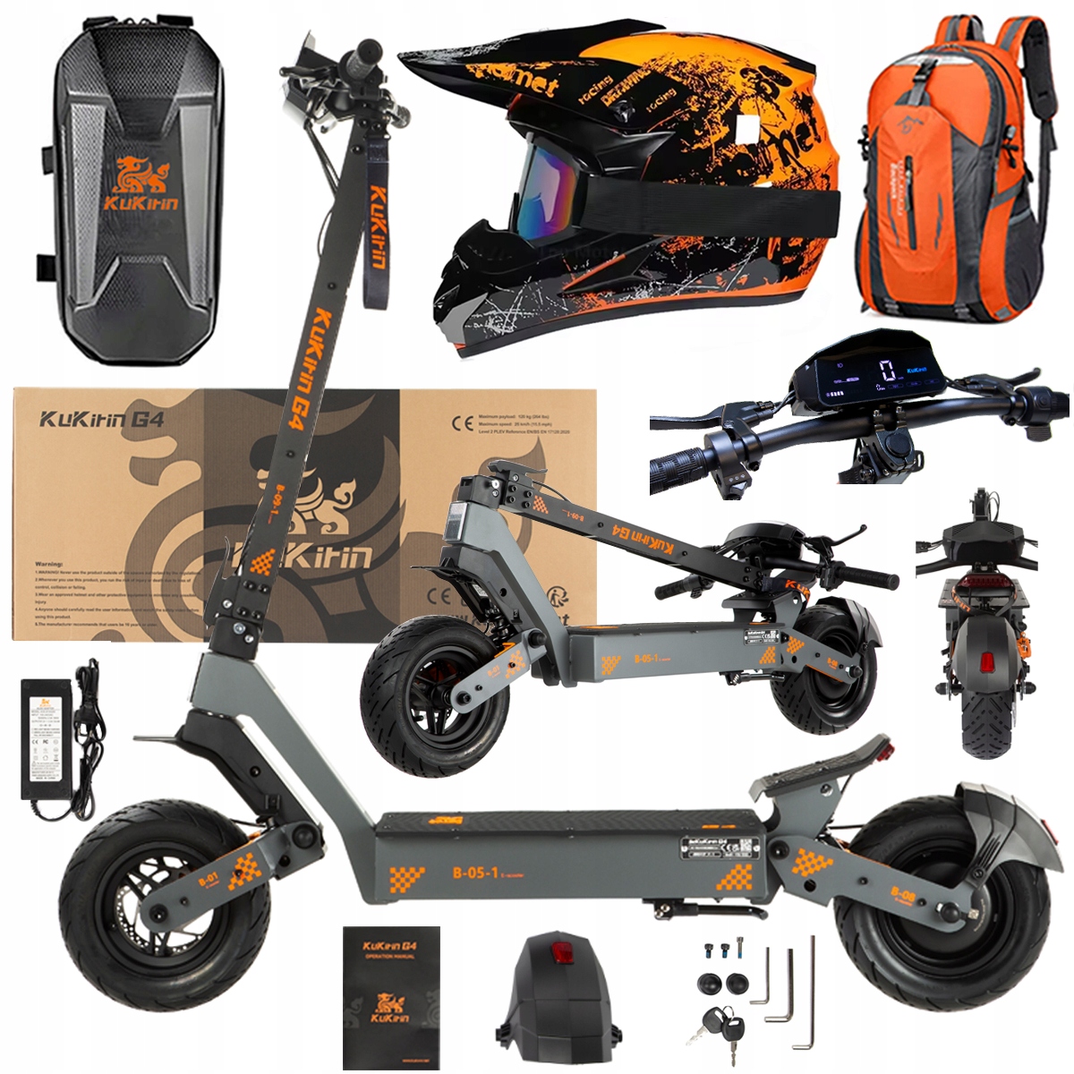 KuKirin G4 Skládací elektrická vozidla 2000W 70KM/H 60V 20Ah 75km Dárek