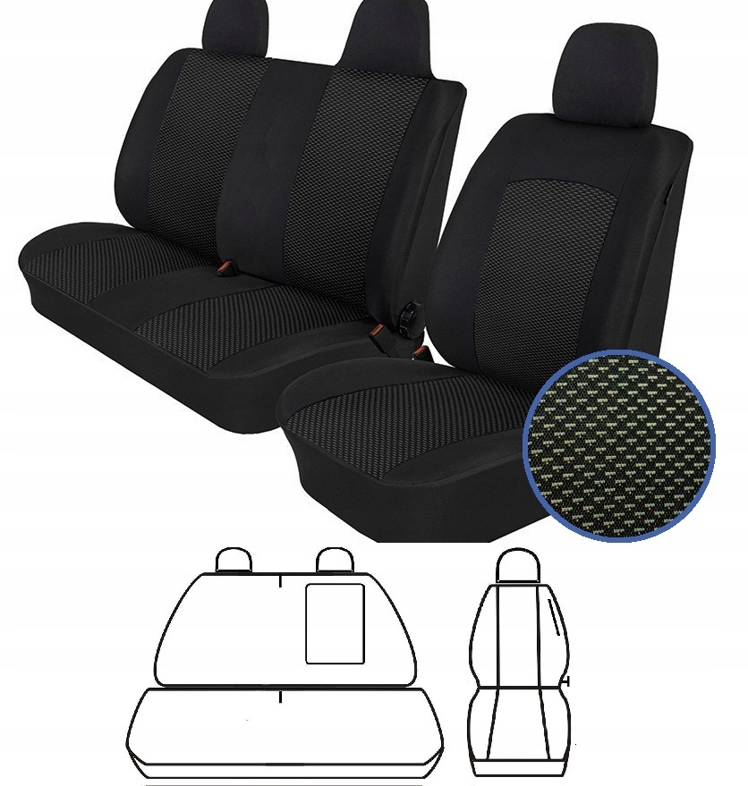 ATRA POKROWCE SAMOCHODOWE CITROEN BERLINGO, PEUGEOT PARTNER 08- (2+1)