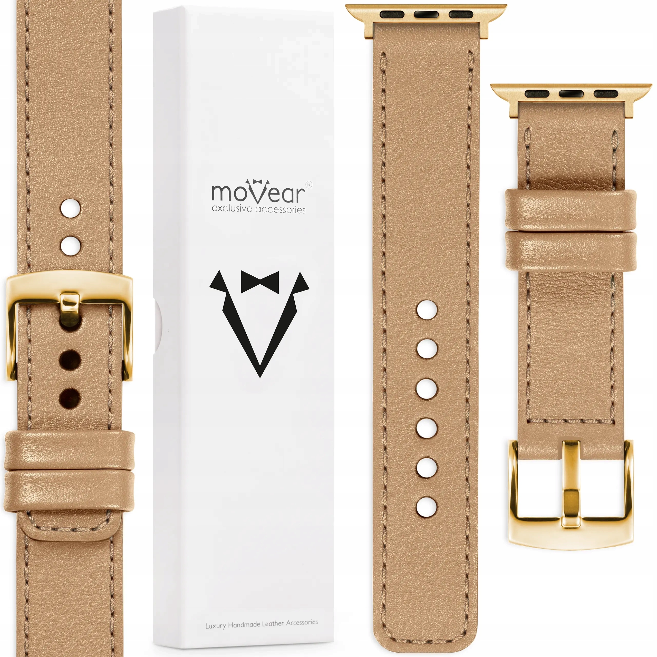 Pásek pro Apple Watch 10 9 8 7 6 5 Se 42-40 mm Italská kůže Polský Movear