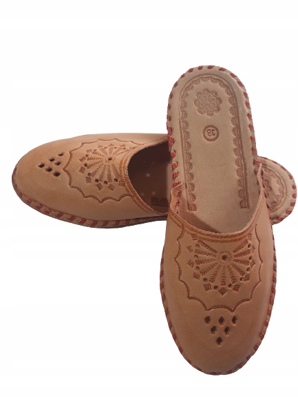 PANTOFLE SKÓRZANE DAMSKIE GÓRALSKIE ORYGINALNE*40* Model Pantofle damskie zakryte palce skóra naturalna PL