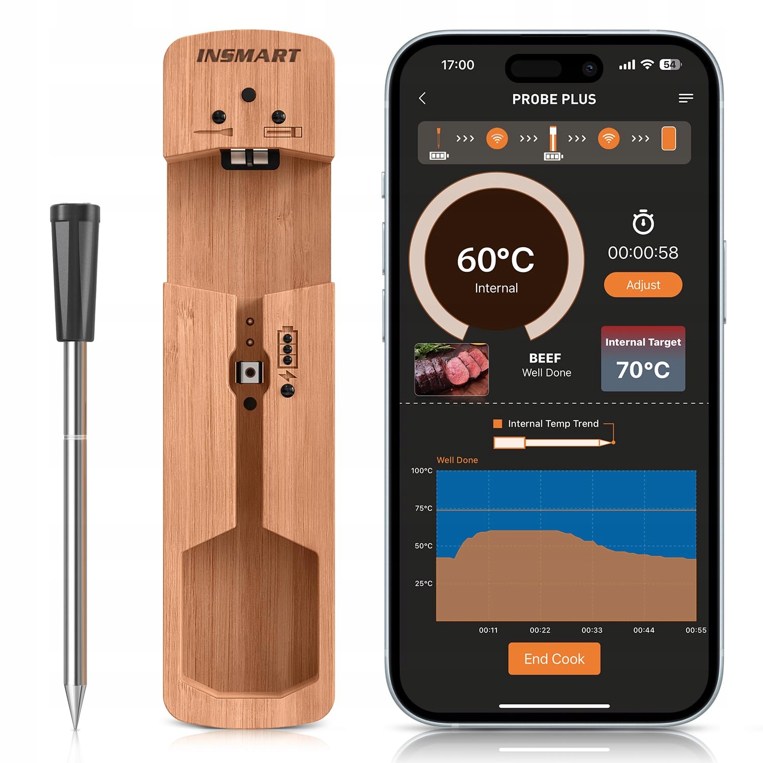 Teplomer s kuchynskou sondou Insmart Bluetooth
