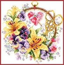 Křížková výšivka počítaná sada (kanva, mulina)