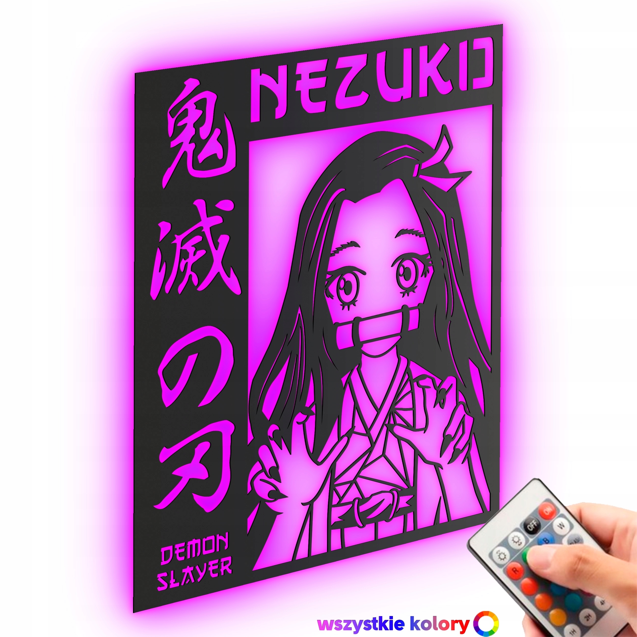 Dřevěný obraz Anime Demon Slayer Nezuko Kamado Dárek Noční Lampa Led