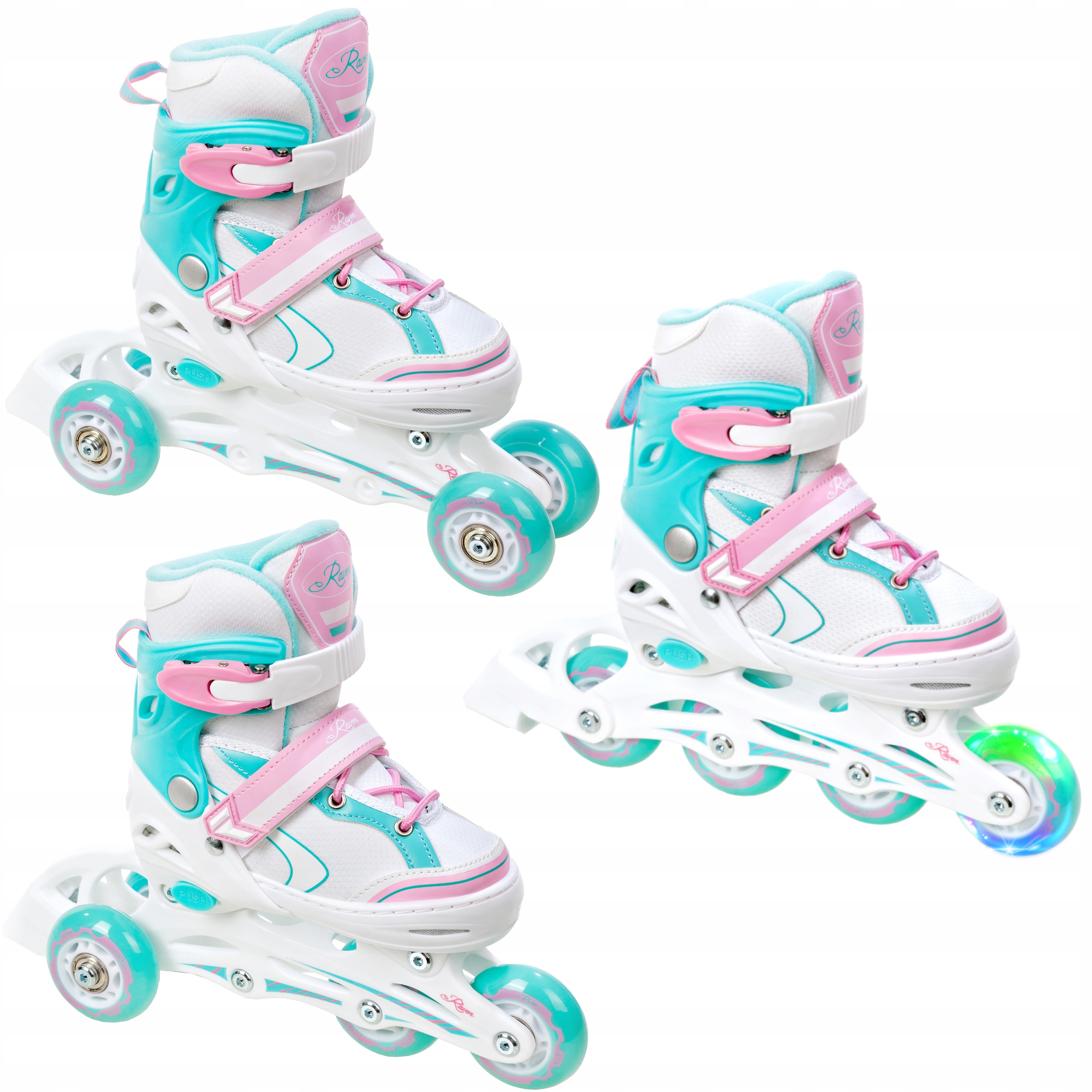 

Rolki Wrotki 3w1 Raven Lia 30-33 Kółko Led
