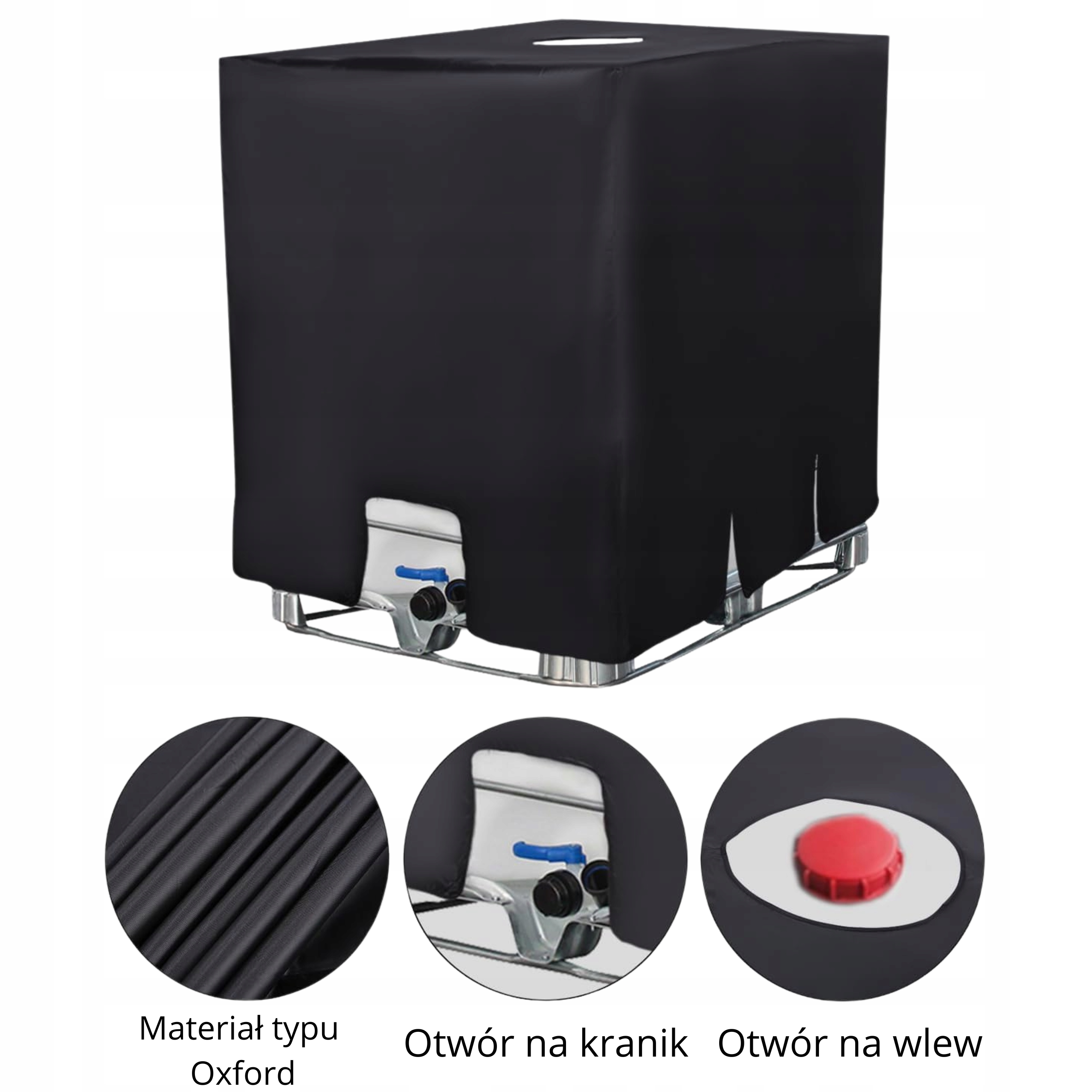 POKROWIEC NA BECZKĘ ZBIORNIK MAUZER 1000L PLANDEKA OSŁONA ZBIORNIKA NA WODĘ Marka bez marki