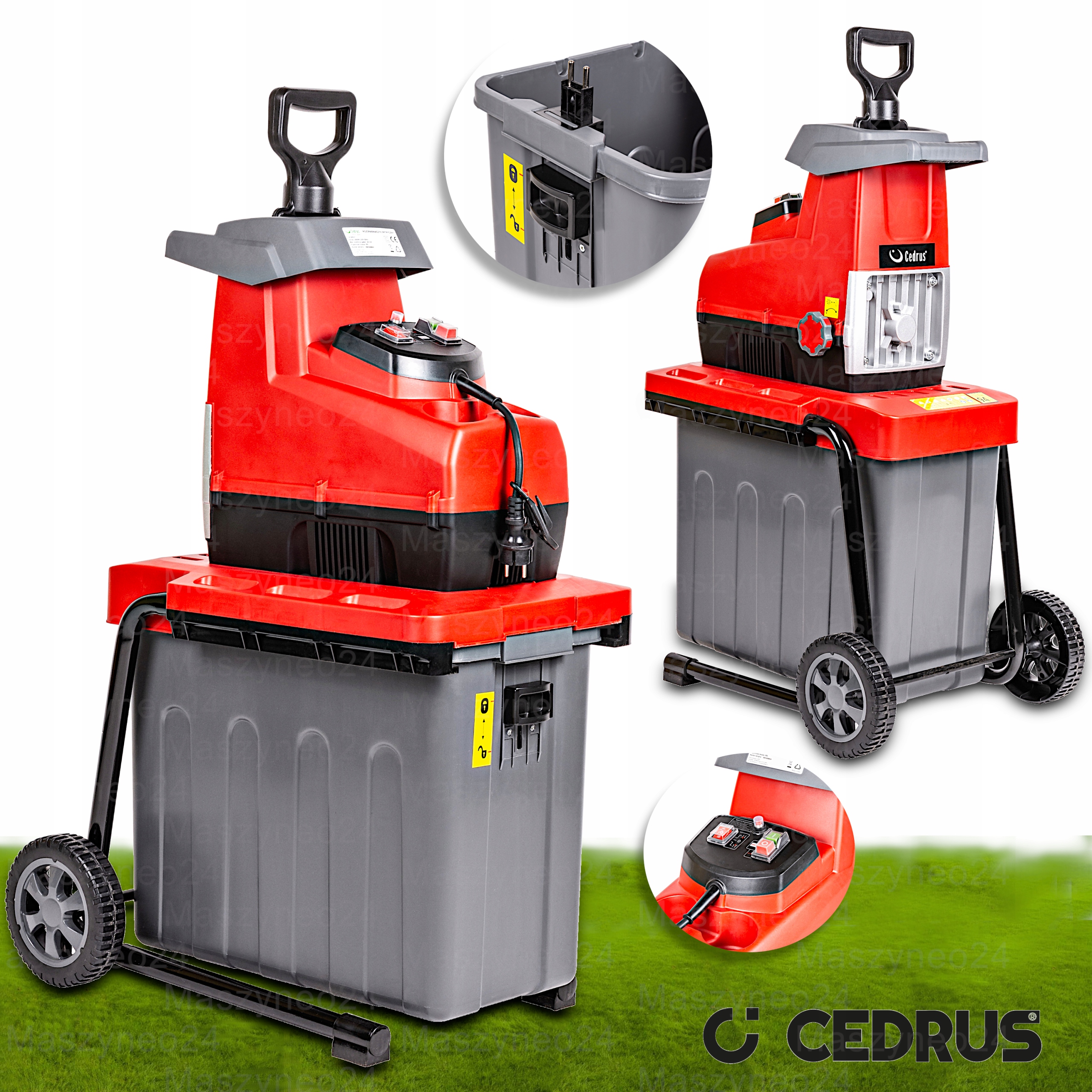 Rozdrabniacz elektryczny do gałęzi Cedrus RE01 mocny 2800W do 4,4 CM