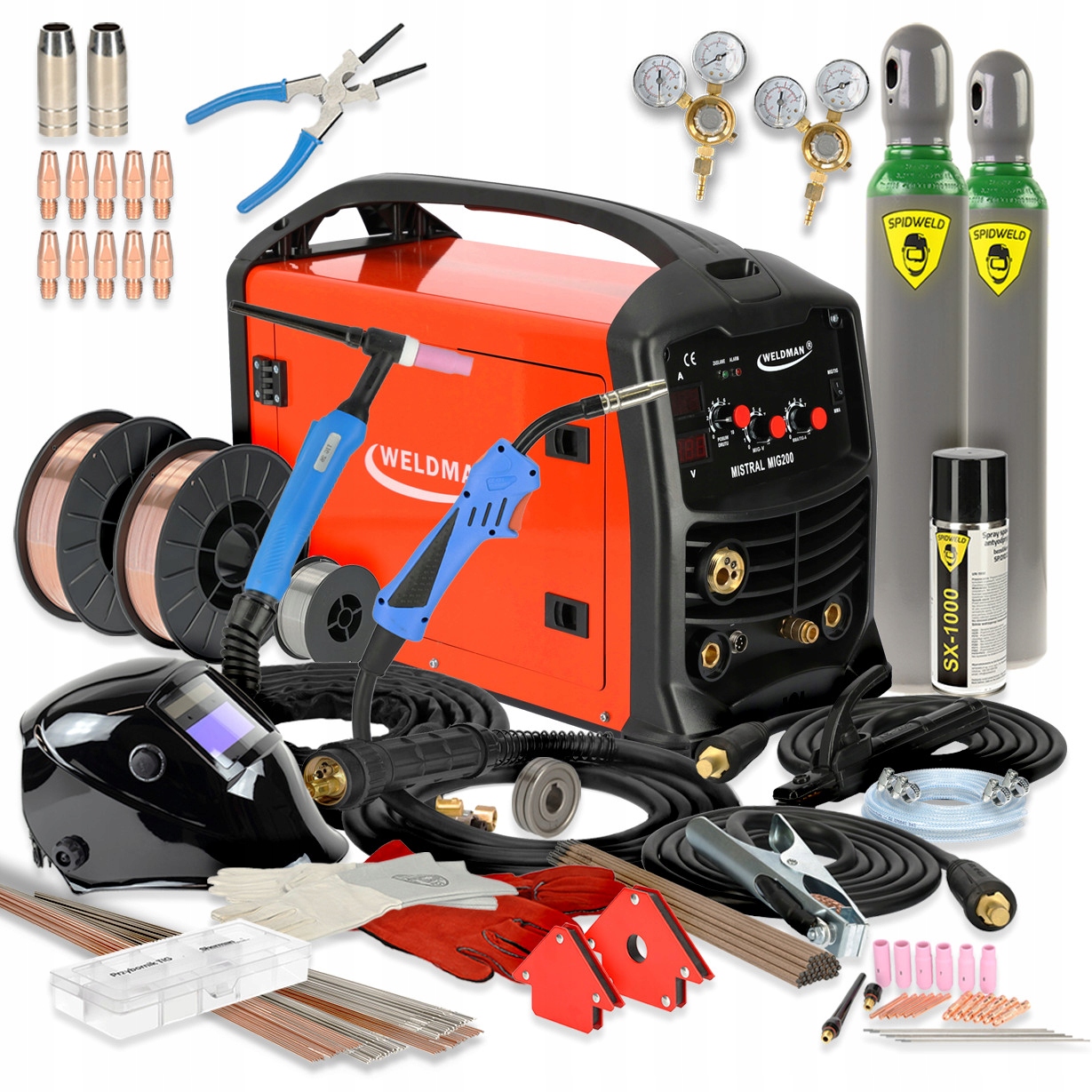 

Spawarka Migomat Mig Tig Mma 200A Flux Zestaw