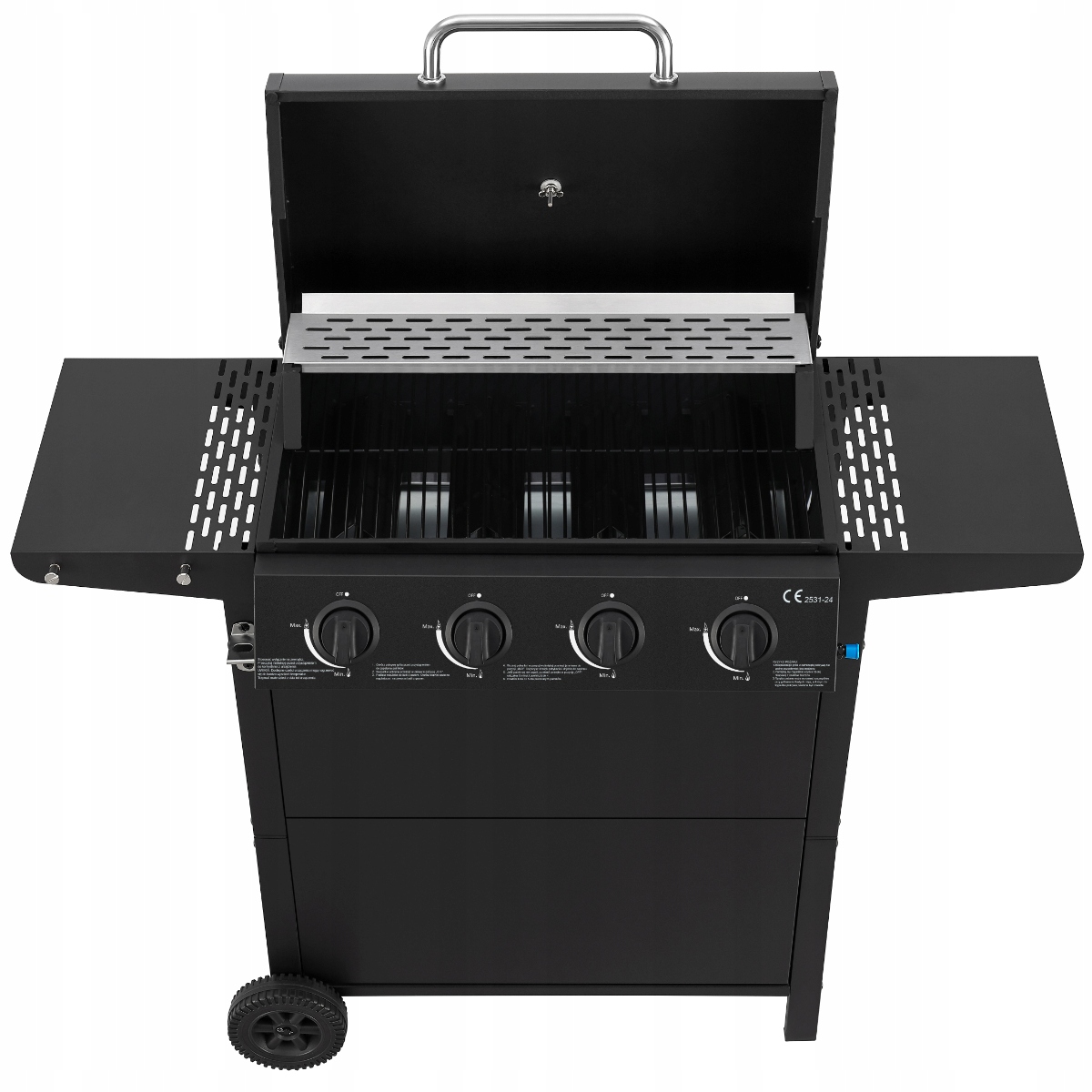 GRILL GAZOWY OGRODOWY LANDGRAF RUSZT MIEJSCE NA BUTLĘ TERMOMETR PÓŁKI Szerokość rusztu 61.5 cm