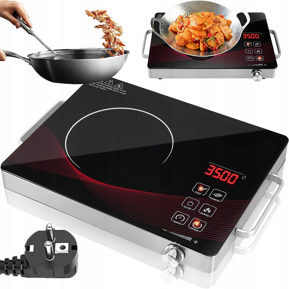 Kuchenka Indukcyjna Przenośna Płyta Elektryczna Grzewcza Pojedyńcza Mocna