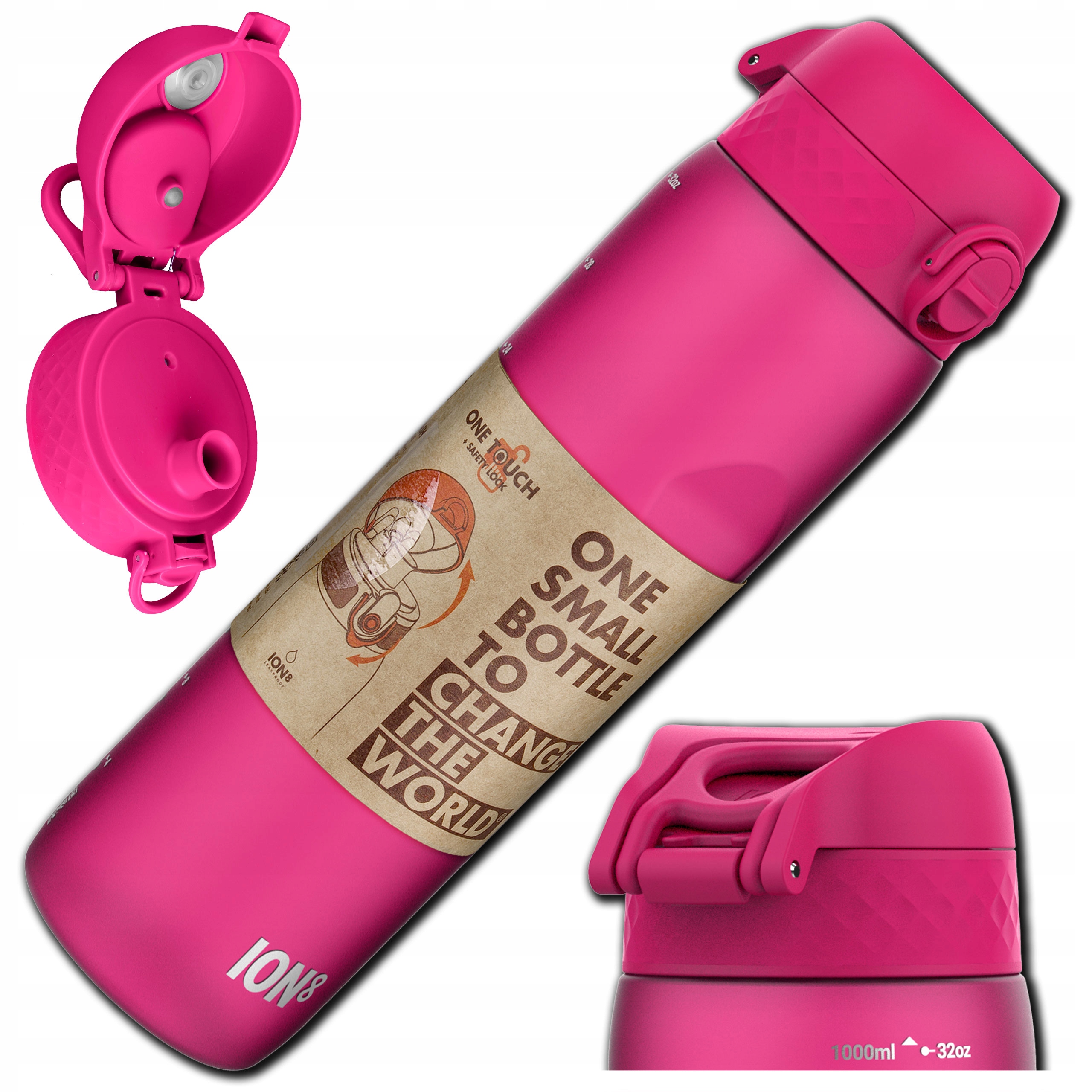 

Bidon Butelka Sportowa ION8 1000 ML Z Atestem Pink