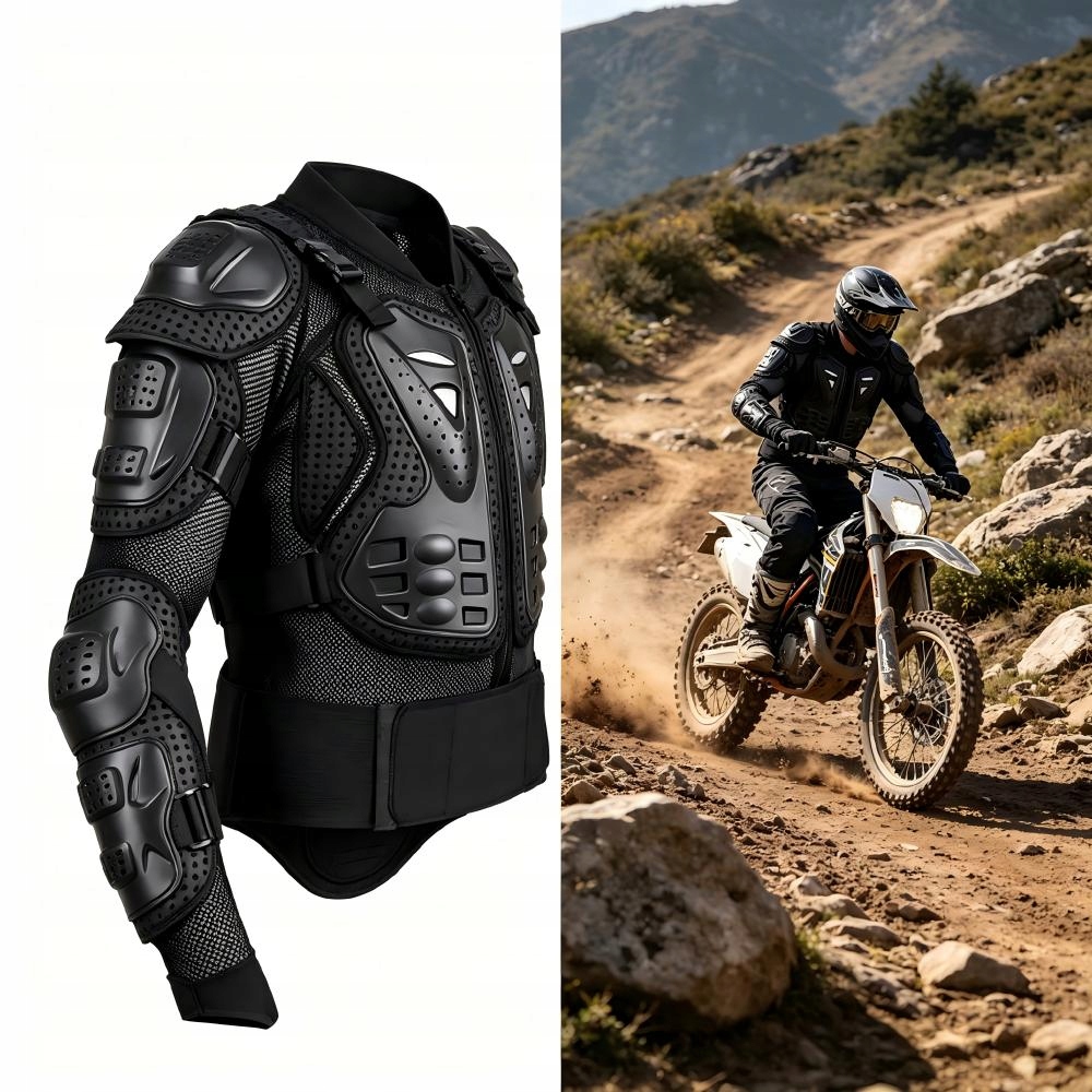 Motocyklová Brnění Želva Chrániče Bunda Cross Quada Enduro L černá