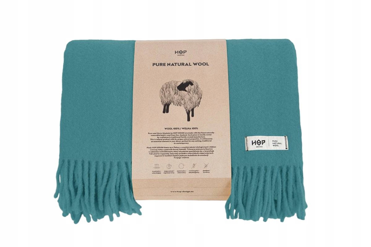 Vlnená deka Yeti 145x205 Morský Hop Design
