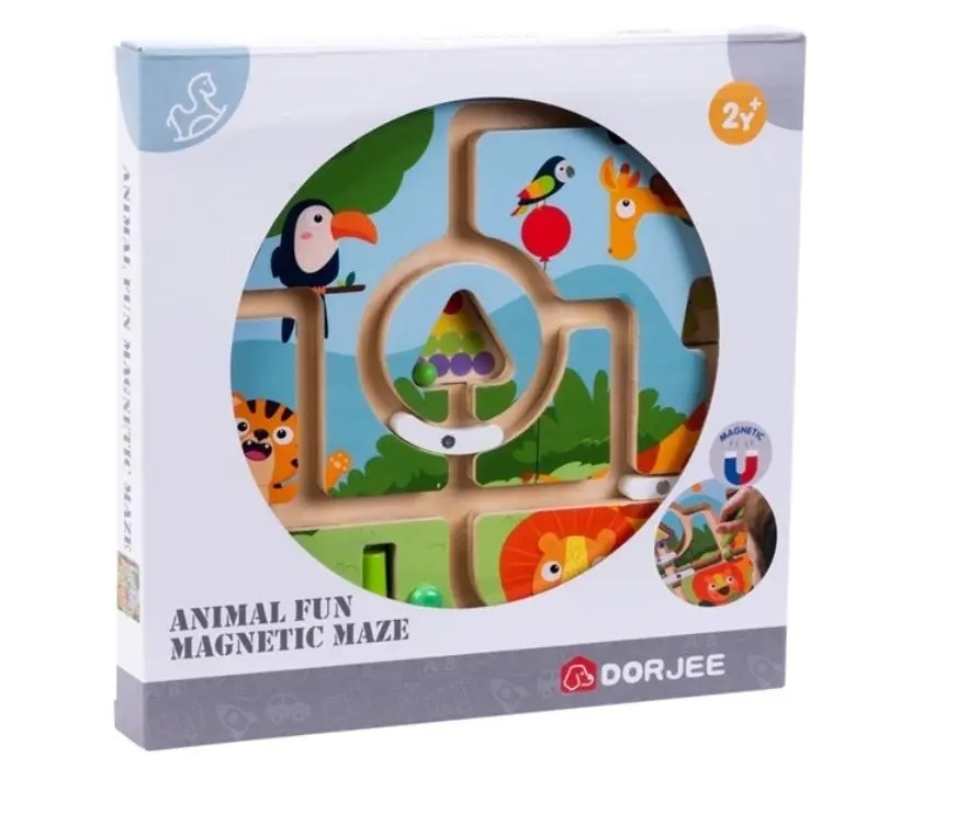 Magnetyczny Labirynt Zwierzęta Gra Drewniana Edukacyjna Motoryka Dziecko