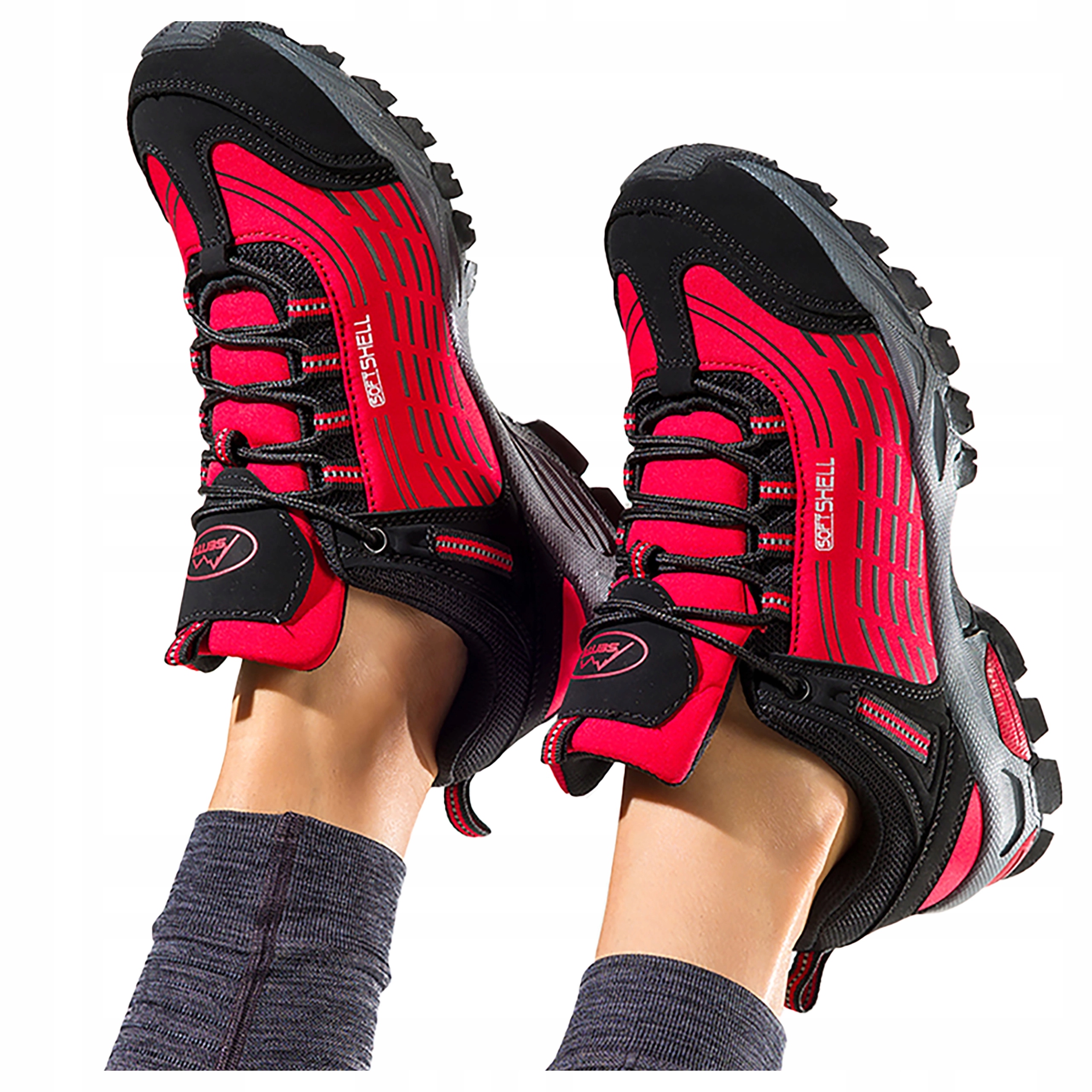 Dámské Trekingové Boty Červené Šněrovací Pohodlné Sportovní Obuv vel. 39