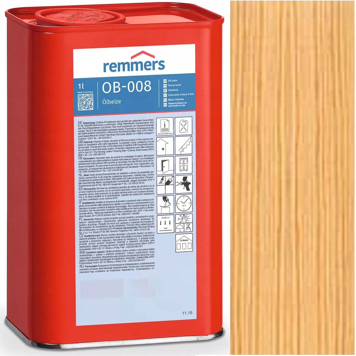 Remmers OB-008 1L Olejové mořidlo HWS-112 Bezbarvé