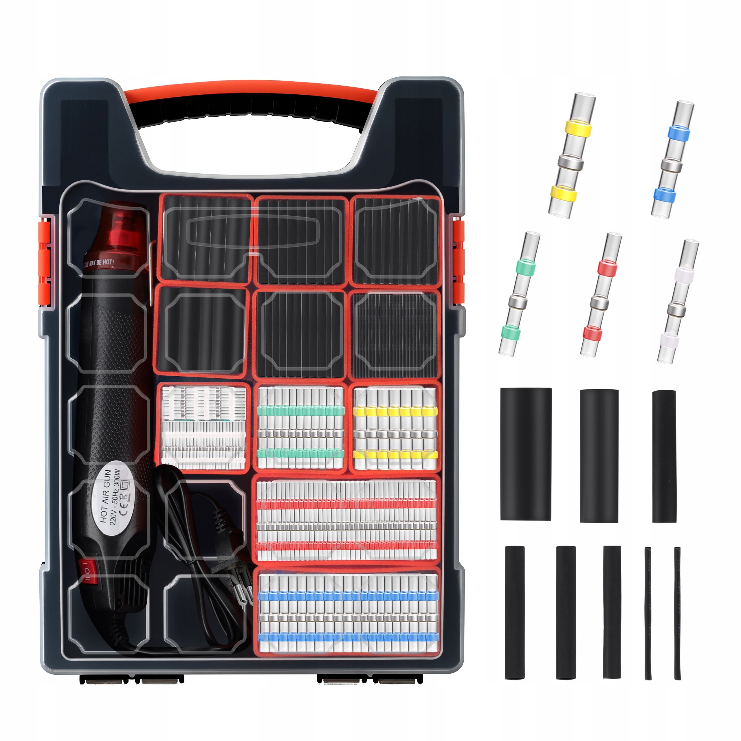 830SZT ZESTAW RUREK ZŁĄCZKI TERMOKURCZLIWE Z CYNOWYM +OPALARKA(dwa poziomy)