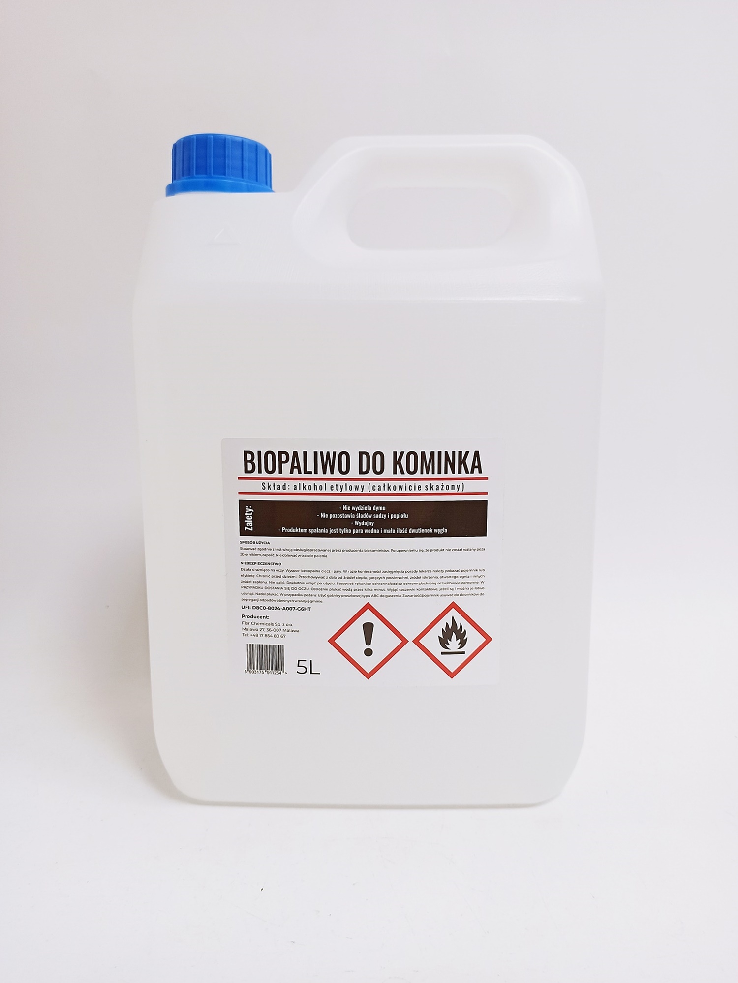 BIOPALIWO DO KOMINKA BIOETANOL BIOKOMINEK 5L / 5000 ML BEZZAPACHOWE