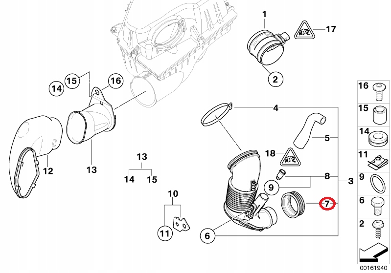 OE BMW X5 X6 3.5d M57N2 USZCZELKA PRZEWODU TURBO Producent części BMW OE