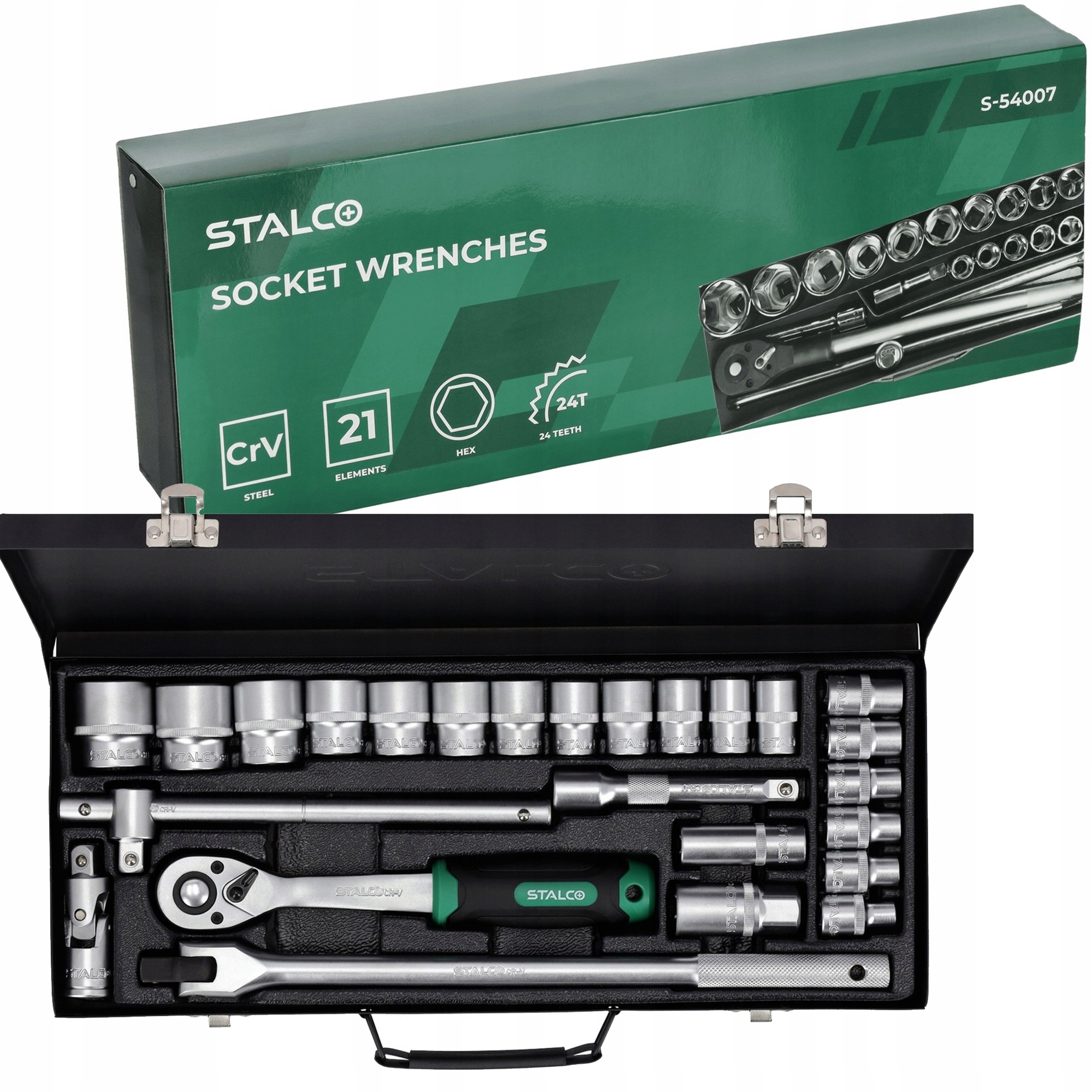 Sada Nástavcových Kľúčov Stalco 23 prvkov račňa nástavce Na Darček