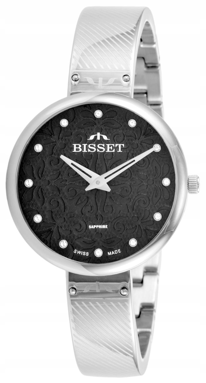 Klasické stříbrné dámské hodinky Bisset BSBF20 Swiss Made Gravírování Bonus