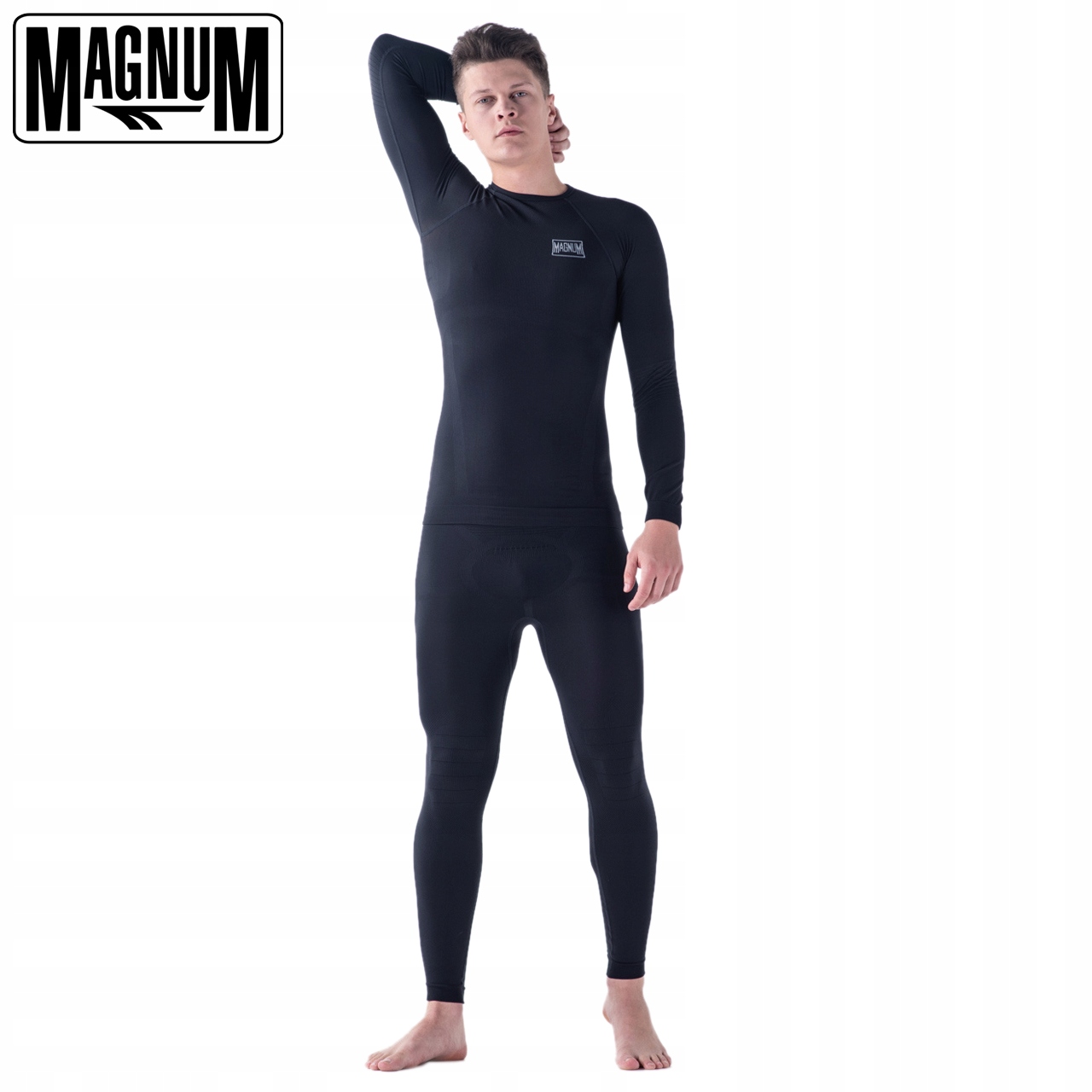 Bielizna Termoaktywna Męska MAGNUM HOPPER SET Bluza Spodnie Bezszwowe XXL Materiał dominujący Nylon