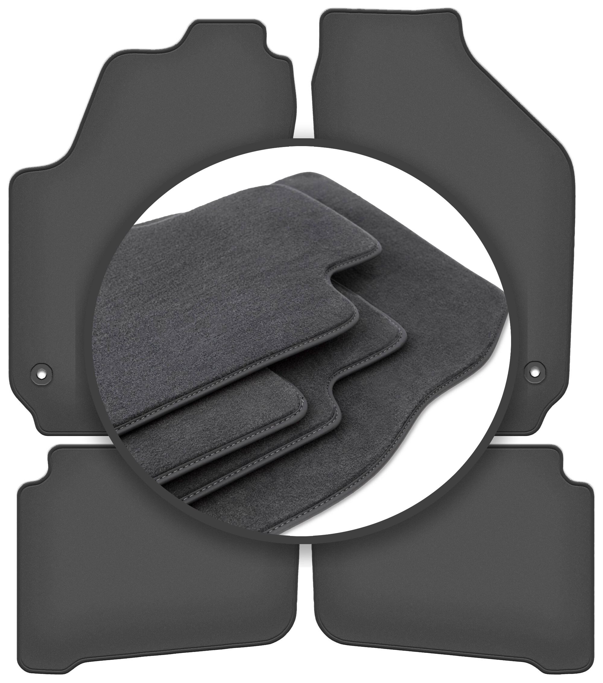 Koberce do auta šedé hrubé Seat Ibiza III 6L hatchback 02-08