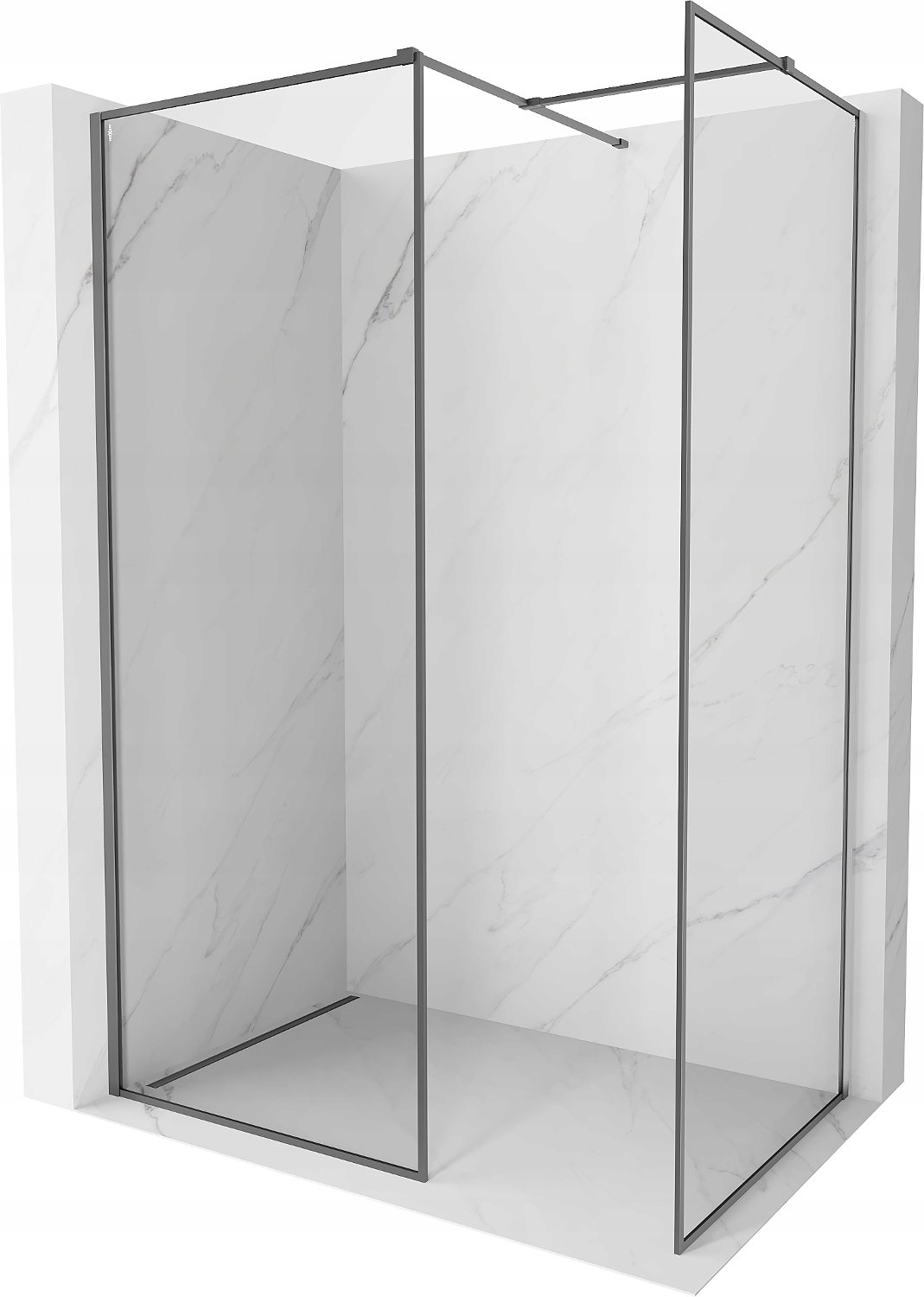 Ścianka szyba prysznicowa 85x80 Walk In Mexen Kioto-F 8 mm ramka gun metal