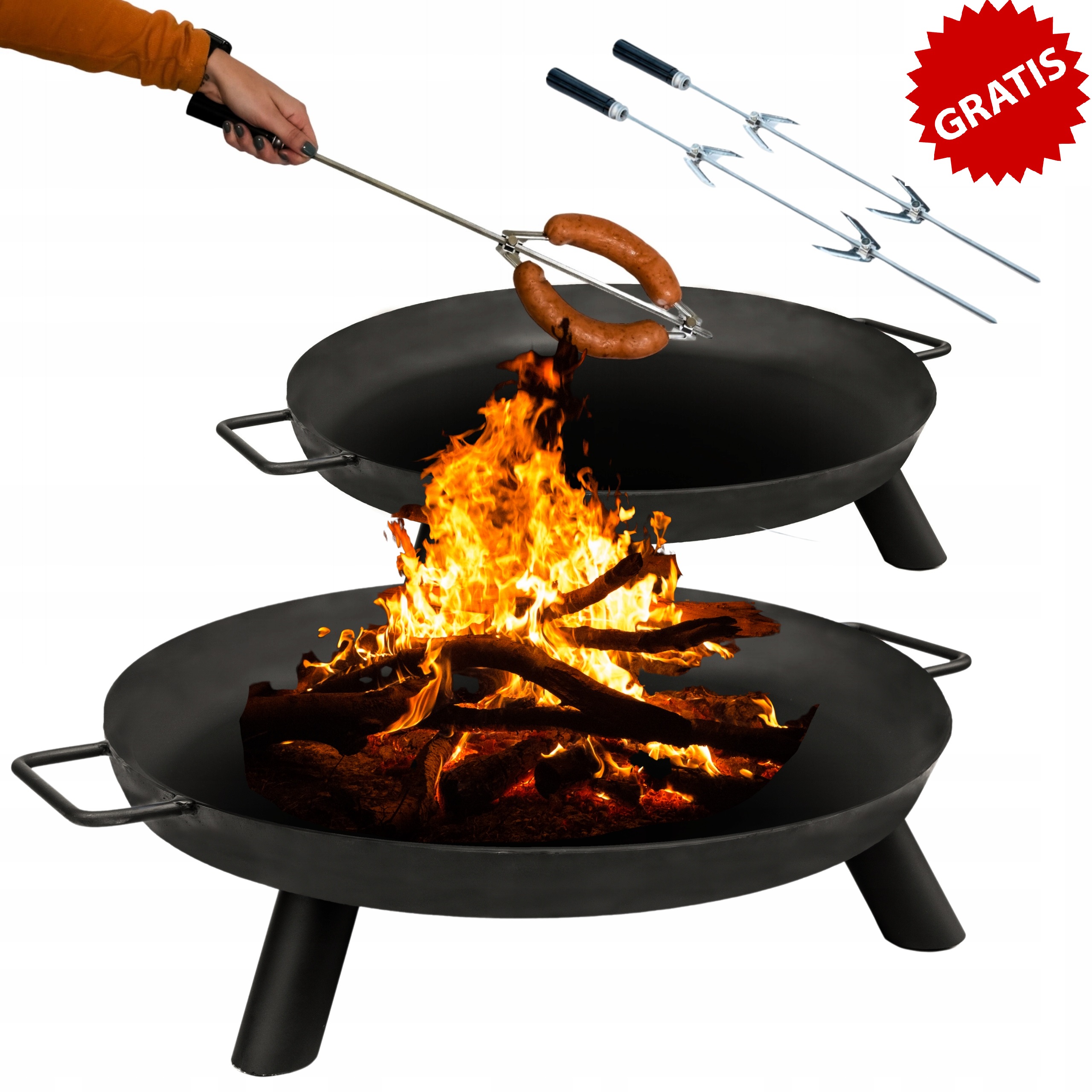 PALENISKO OGRODOWE STALOWE GRUBE NA OGNISKO KOCIOŁEK 60CM GRUBOŚĆ AŻ 2 MM!