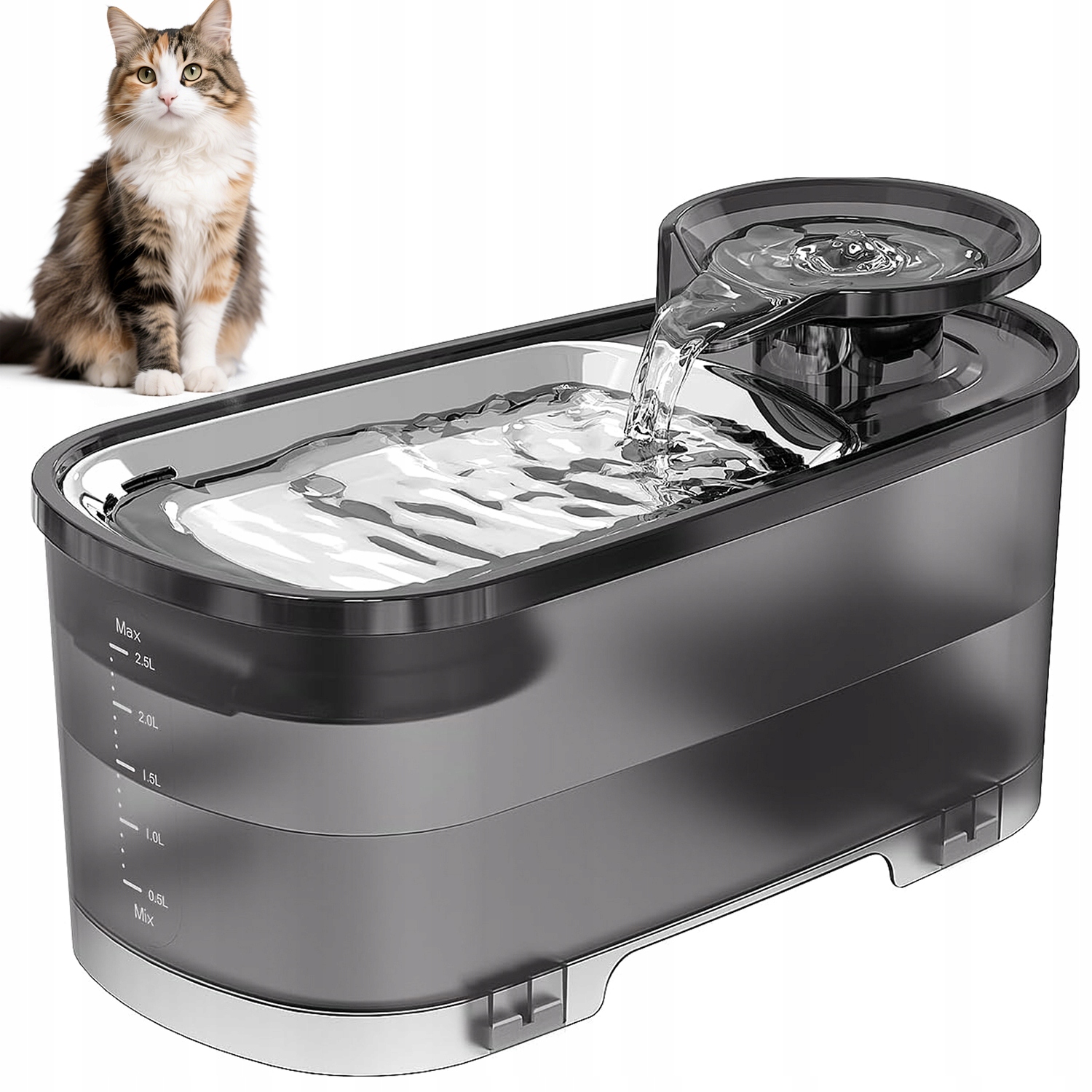 Automatické Krmítko Miska Napáječka Tichá Fontána Pro Kočky Psa 2,5L Pety