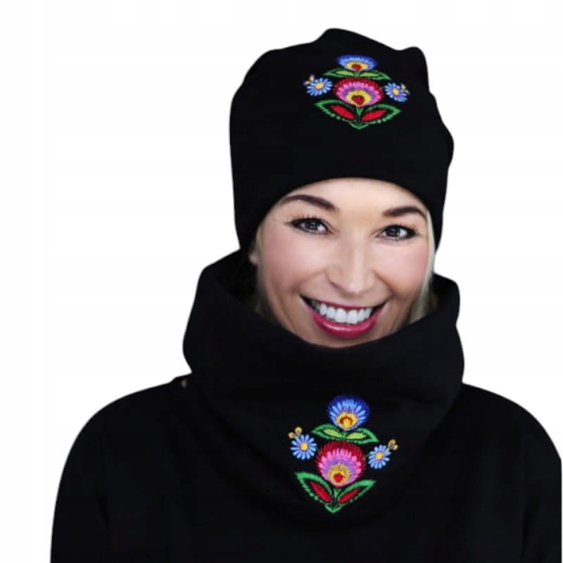 Set čepice s rybářským komínem vyšívaný