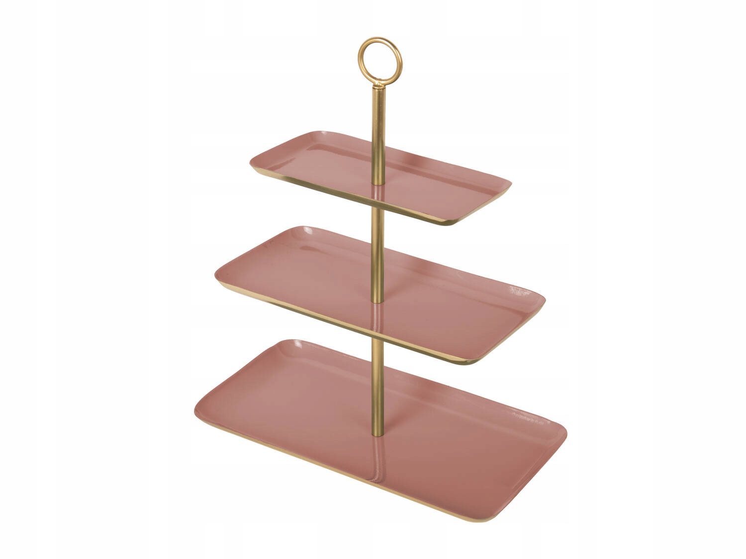 Patera Na Tortu Sladkosti 3-poschodová Ružová Kovová 36 x 16 cm