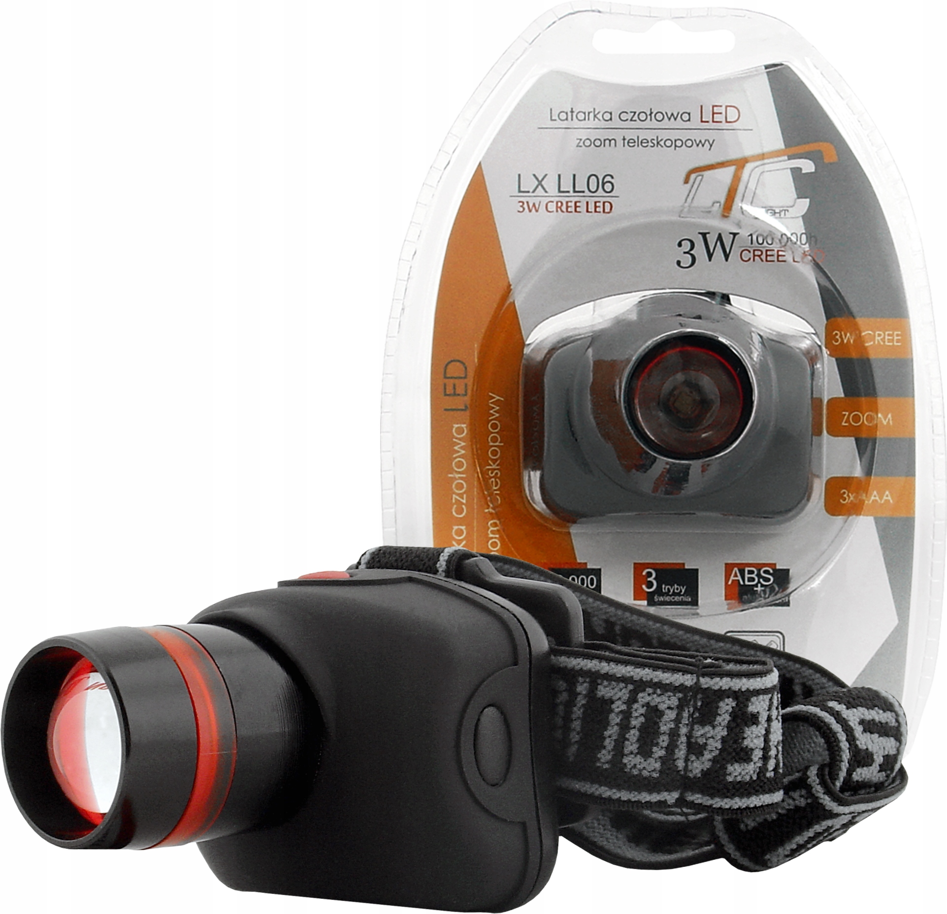 

Mocna Latarka Ltc Cree Led Czołowa Zoom Regulowany
